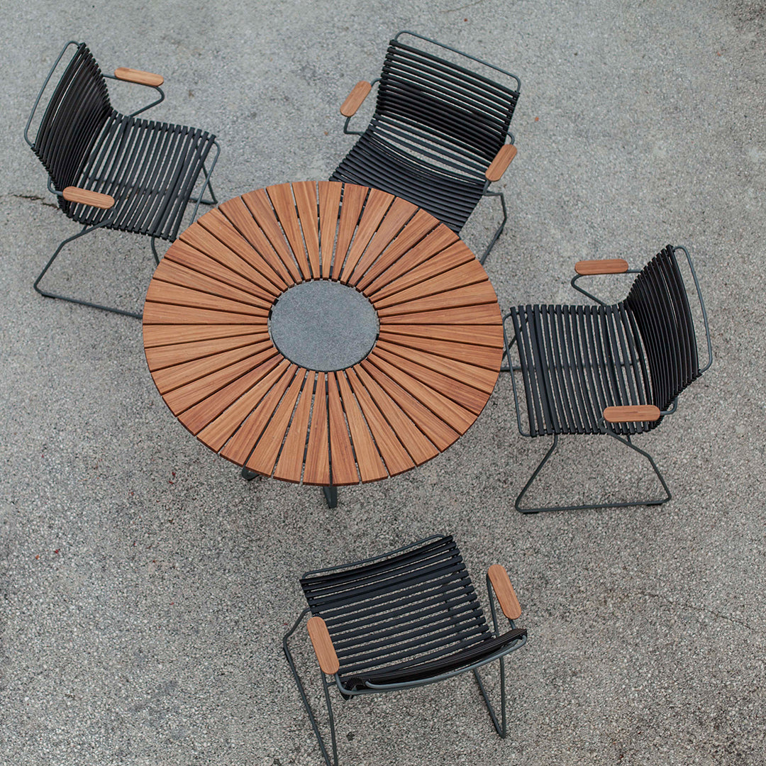 Click Outdoor Dining Chair with Armrests - Patio, Garden, Poolside & Backyard Seating - Weather-Resistant & Comfortable