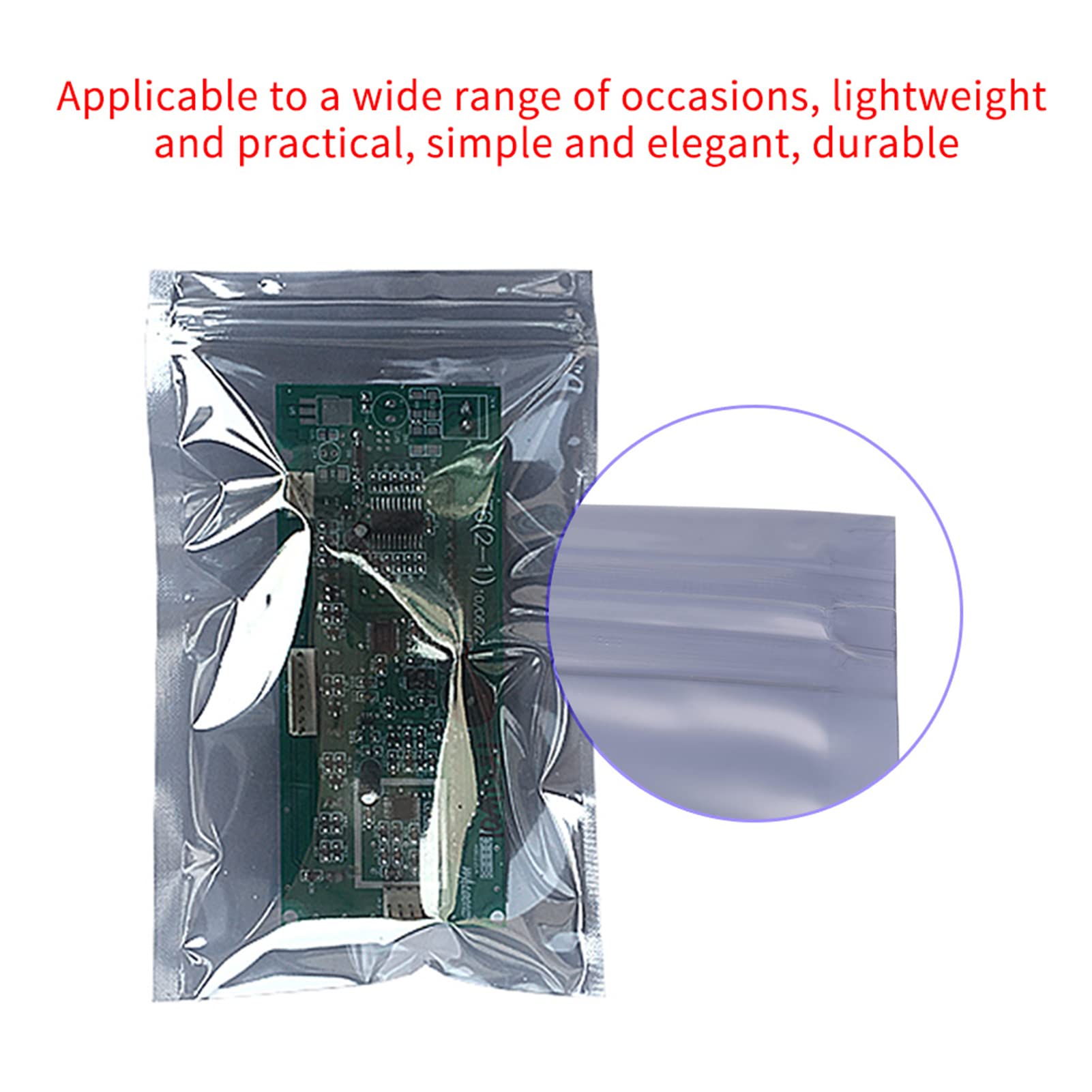 100 Pack Antistatic Resealable Bags for Electronics Storage - ESD Protection for Circuit Boards, PC Components & Electronic Accessories - Perfect for Shipping, Organizing & Long-Term Device Protection