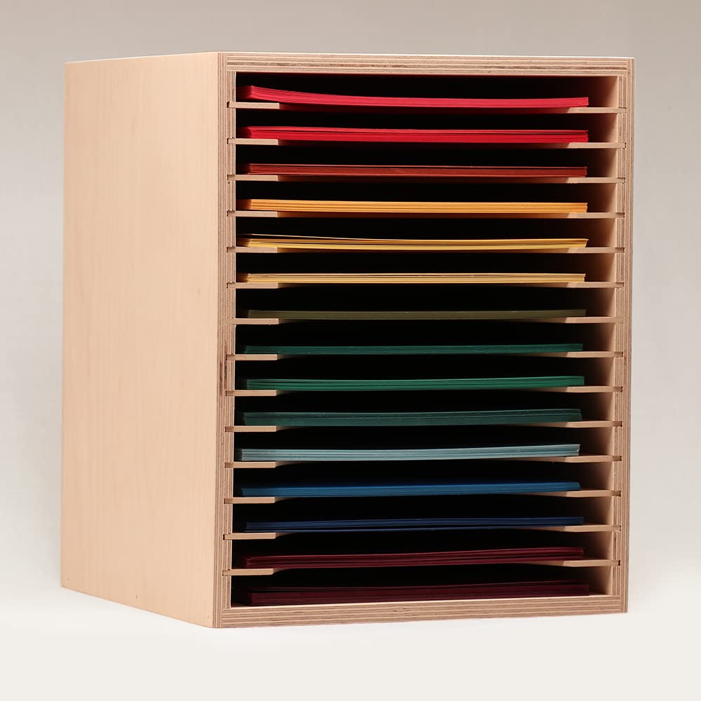 Stamp-n-Storage 15-Slot Paper Organizer for 8.5x11 Documents - Standard Size File Holder for Office & Home Use (Not Compatible with IKEA Kallax Shelves) - Perfect for Desk Organization, Mail Sorting & Document Storage