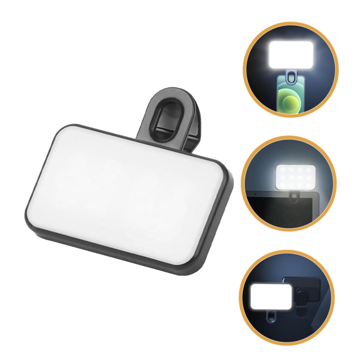 DOITOOL Clip-On LED Camera Light for Mobile Phone - Portable Selfie Ring Light for Photography, Makeup, YouTube Videos & Live Streaming - ABS Small Circle Light with Adjustable Brightness