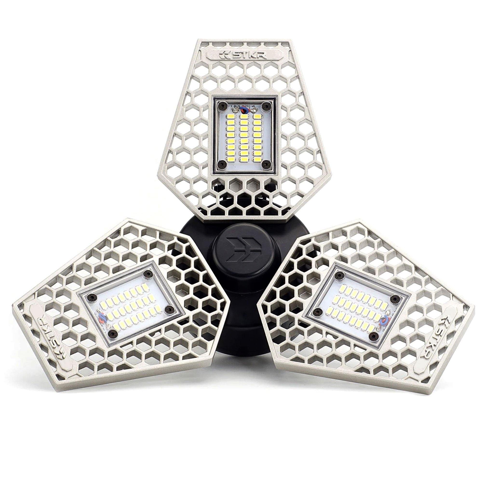 TRiLIGHT Motion Sensor LED Garage Ceiling Light - 60W Bright White Light, IP65 Waterproof, Auto On/Off for Home, Warehouse, Basement & Outdoor Security Lighting
