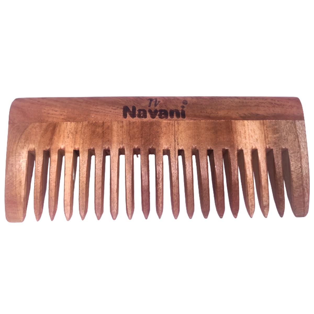 Navani Neem Wooden Shampoo Detangler Comb - Oil-Treated for Hair Straightening, Reduces Hair Fall & Controls Dandruff & Frizz - Natural Kanghi Comb for Men & Women (1 Pack) - Perfect for Daily Hair Care & Scalp Massage