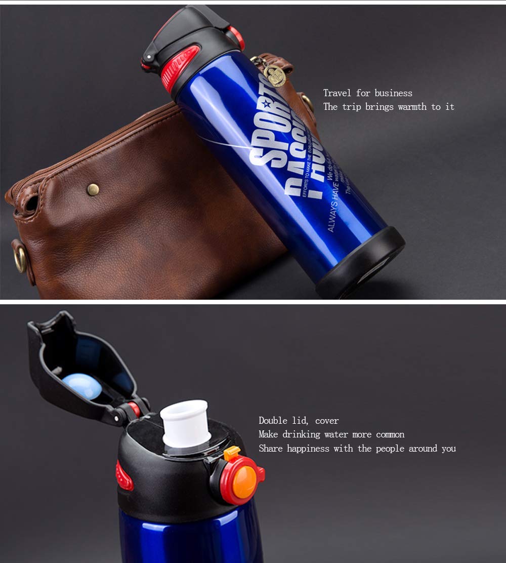 Delavala Double Wall Vacuum Insulated Steel Water Bottle - 800ml, Keep Hot & Cold, Perfect for Outdoor, Gym & Office Use