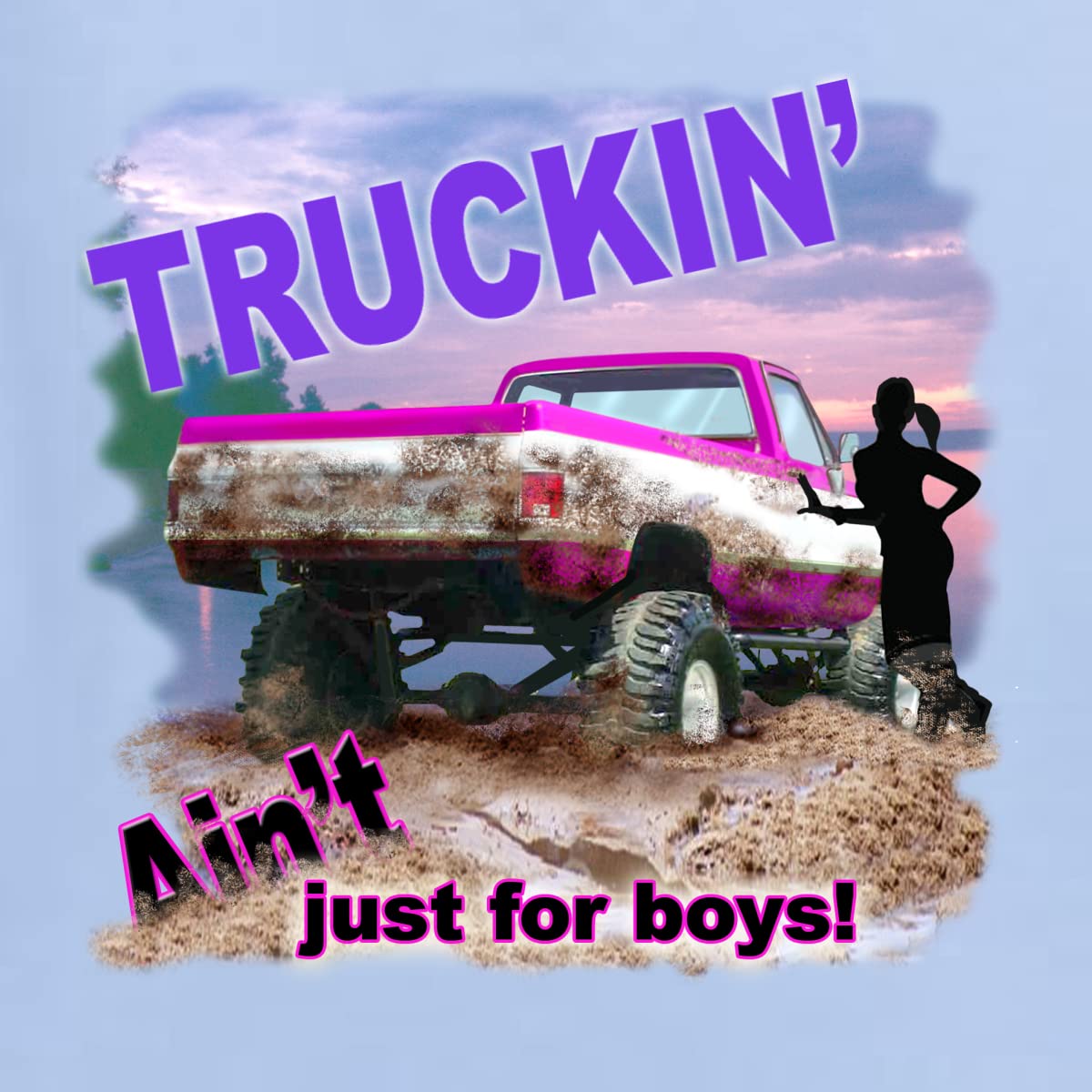 Wild Bobby Truckin' Graphic T-Shirt for Women - Cool Cars & Trucks Design - Casual Wear & Road Trip Outfit