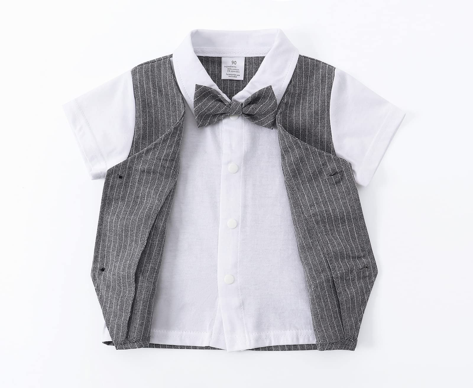 HenzWorld Baby Boys Formal Suit Set - Gentleman Outfits for Kids Wedding, Birthday Party & Special Occasions | Stylish Shirt & Shorts Outfit for Toddler Boys