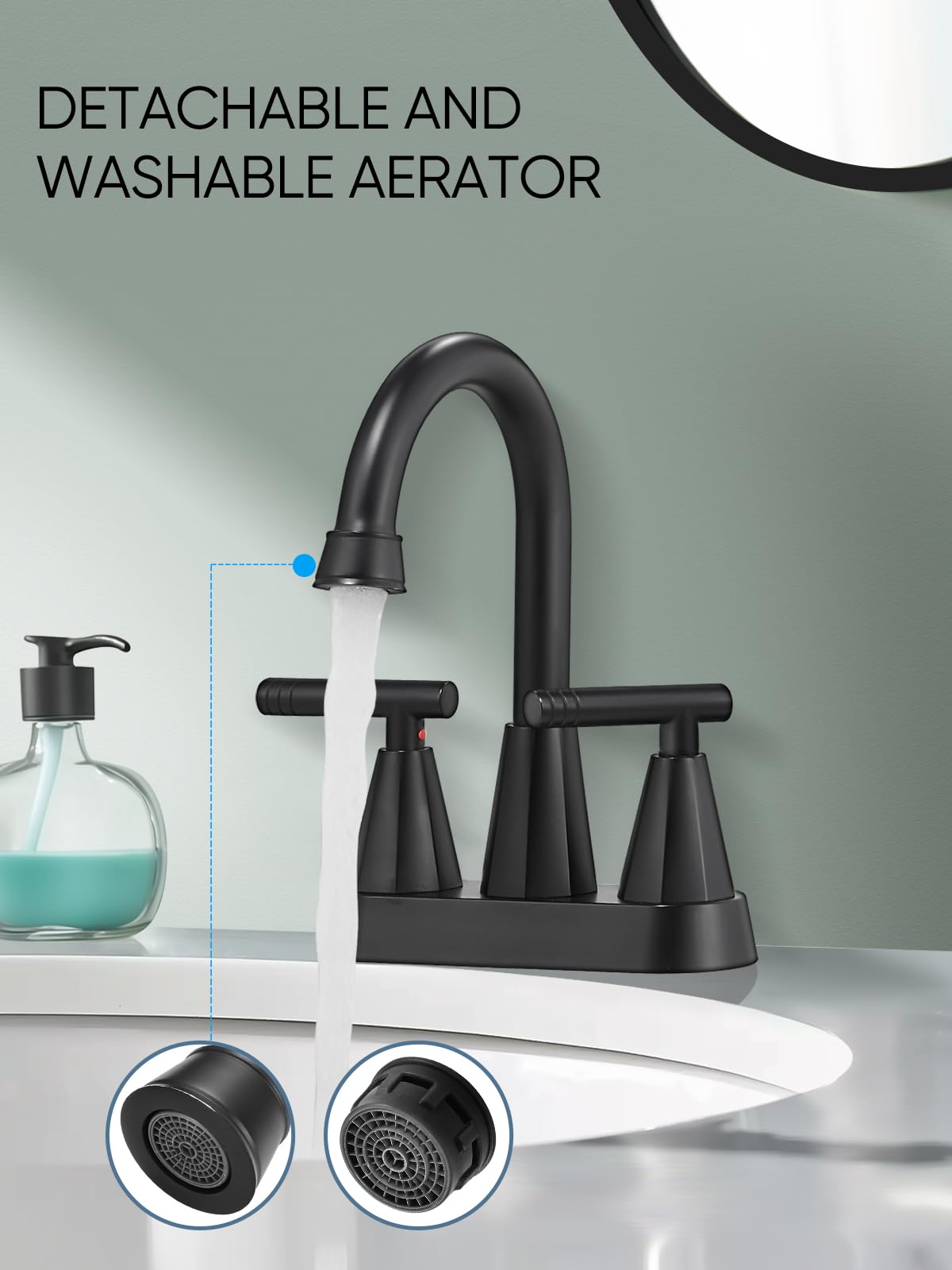 Cobbe 4 Inch 3-Hole Centerset Bathroom Faucet with Pop-Up Drain & 2 Supply Hoses - 2 Handle Matte Black Vanity Sink Faucet (2 Pack) - Perfect for Modern Bathroom Renovations & Guest Bathroom Upgrades