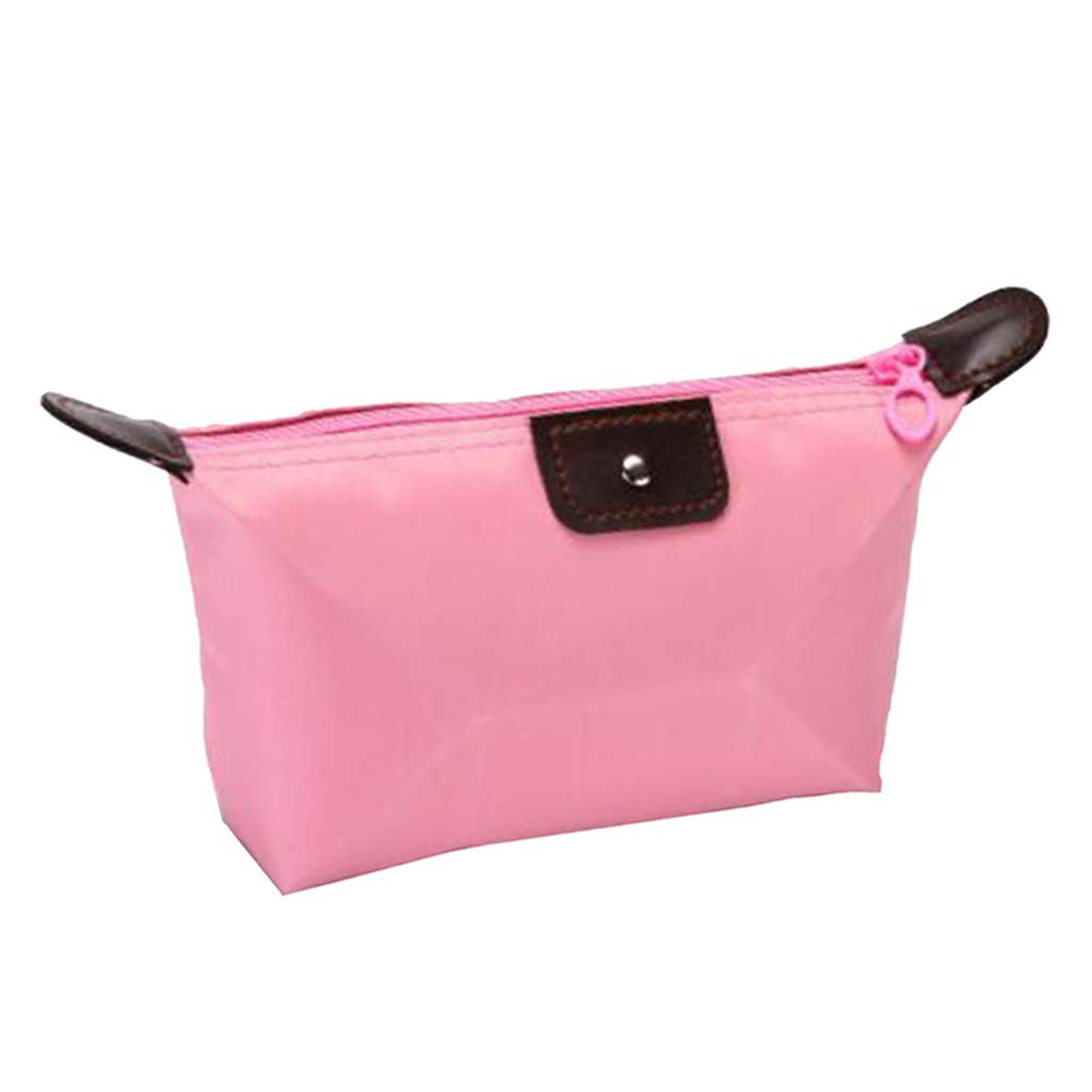 Waterproof Makeup Bag & Cosmetic Pouch for Travel - Pink Toiletry Organizer by VMS INDIA | Perfect for Makeup Brushes, Pencils & Travel Essentials