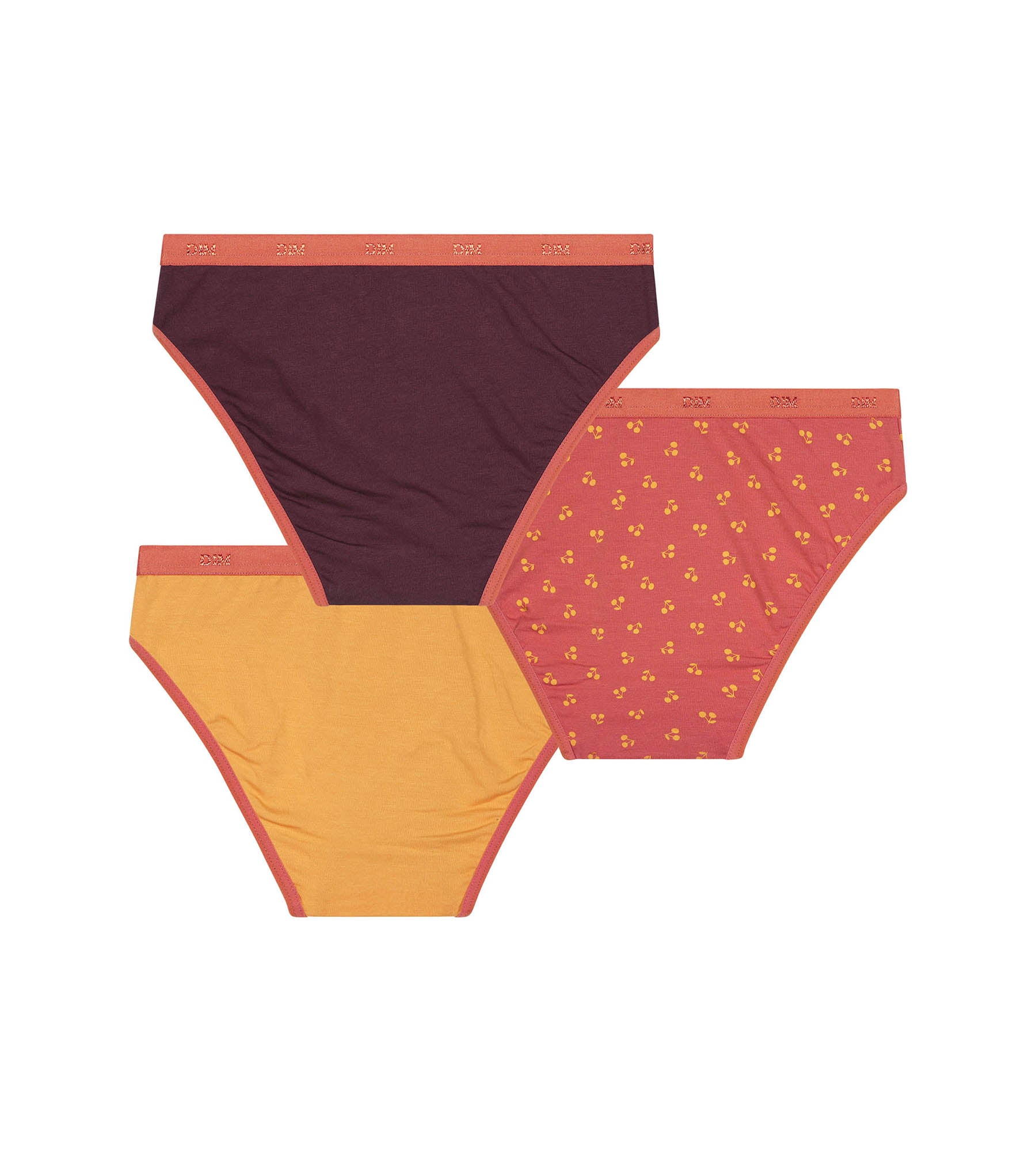 3 Pack Girls Cotton Underwear with Cherry Chocolate Print - Soft & Breathable for School, Play & Everyday Comfort
