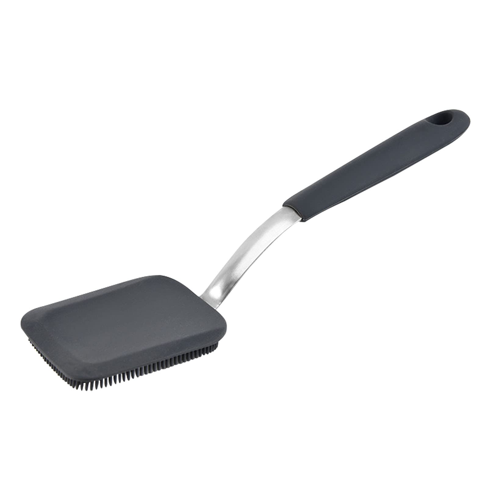 Stainless Steel Handle Silicone Cleaning Brush - Kitchen Degreasing Tool for Pots, Pans & Dishes | Durable Dishwashing Brush with Hangable Design | Perfect for Scrubbing, Stain Removal & Deep Cleaning