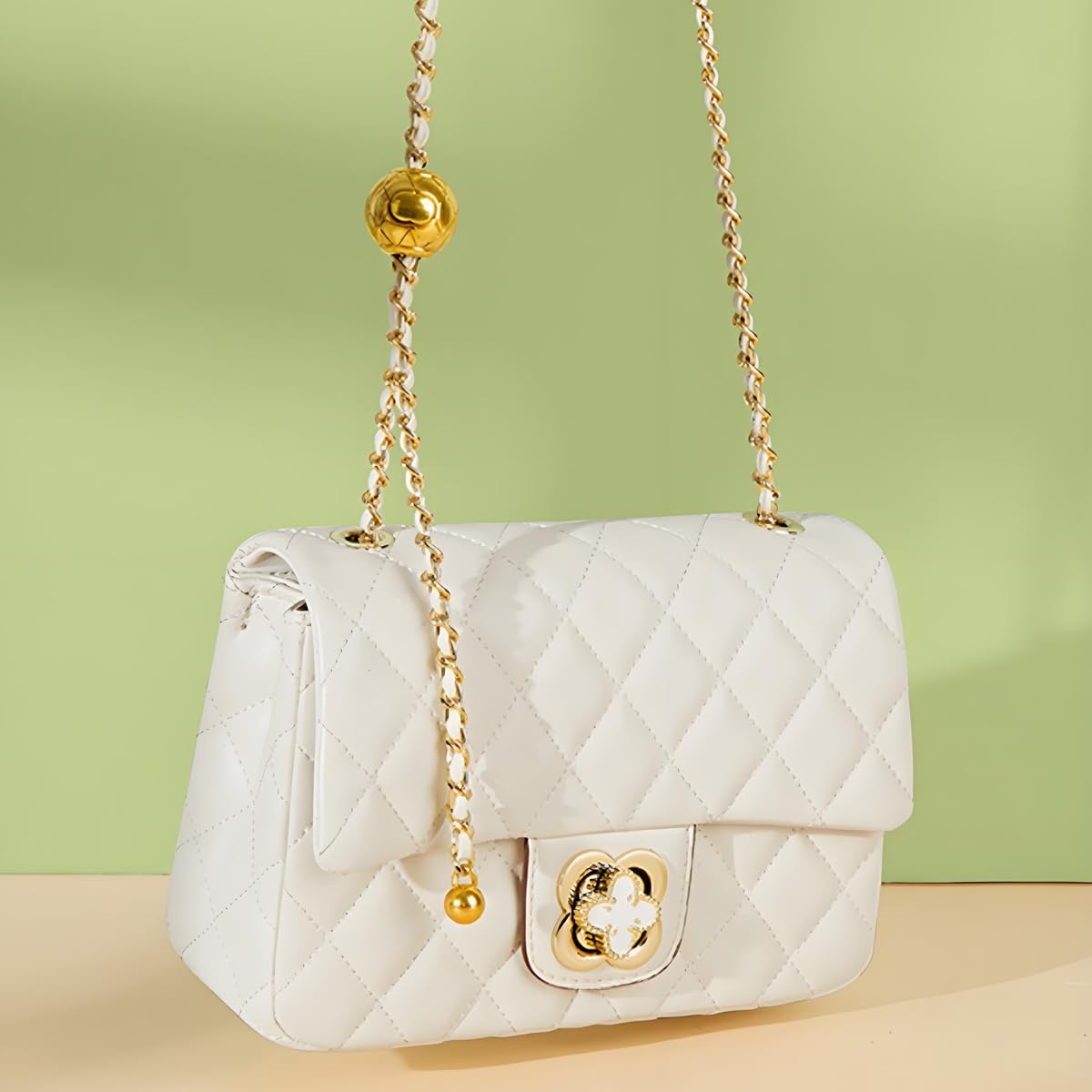 YXBQueen Quilted Leather Handbag for Women - Stylish Designer Crossbody Bag & Purse - Perfect for Work, Travel and Everyday Use