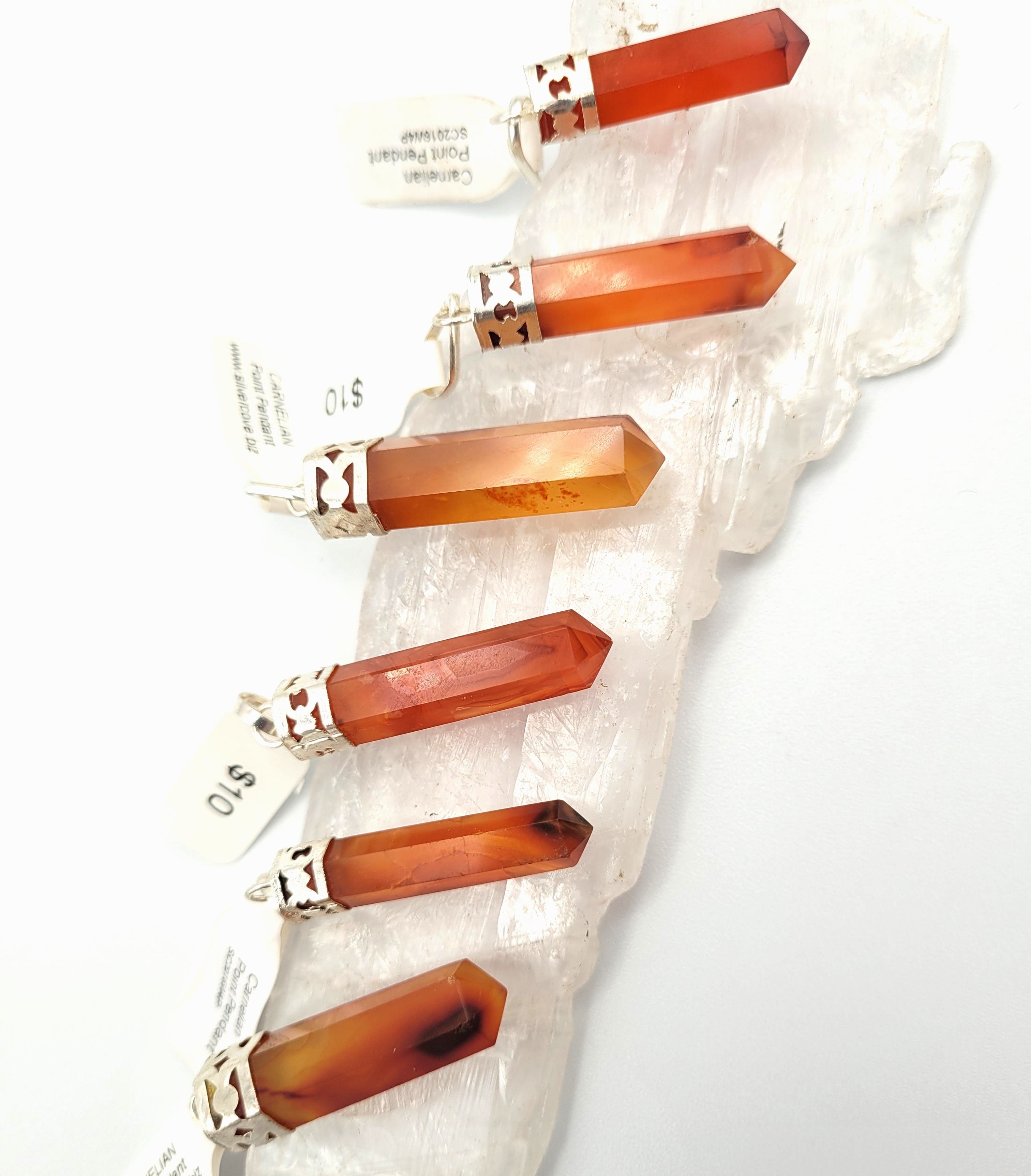 Natural Carnelian Gemstone Point Pendant Necklace - Healing Crystal Jewelry for Chakra Balancing & Energy Protection - Perfect for Meditation, Yoga & Spiritual Gifts