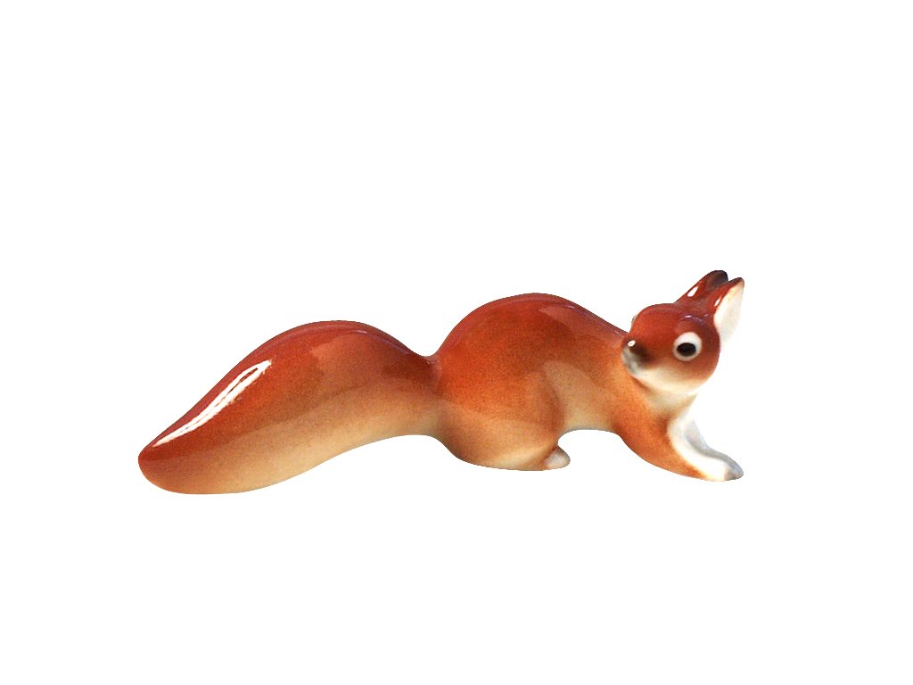 Hand-Painted Squirrel Red Lomonosov Porcelain Figurine - Russian Collectible Art Piece for Home Decor, Gift & Display