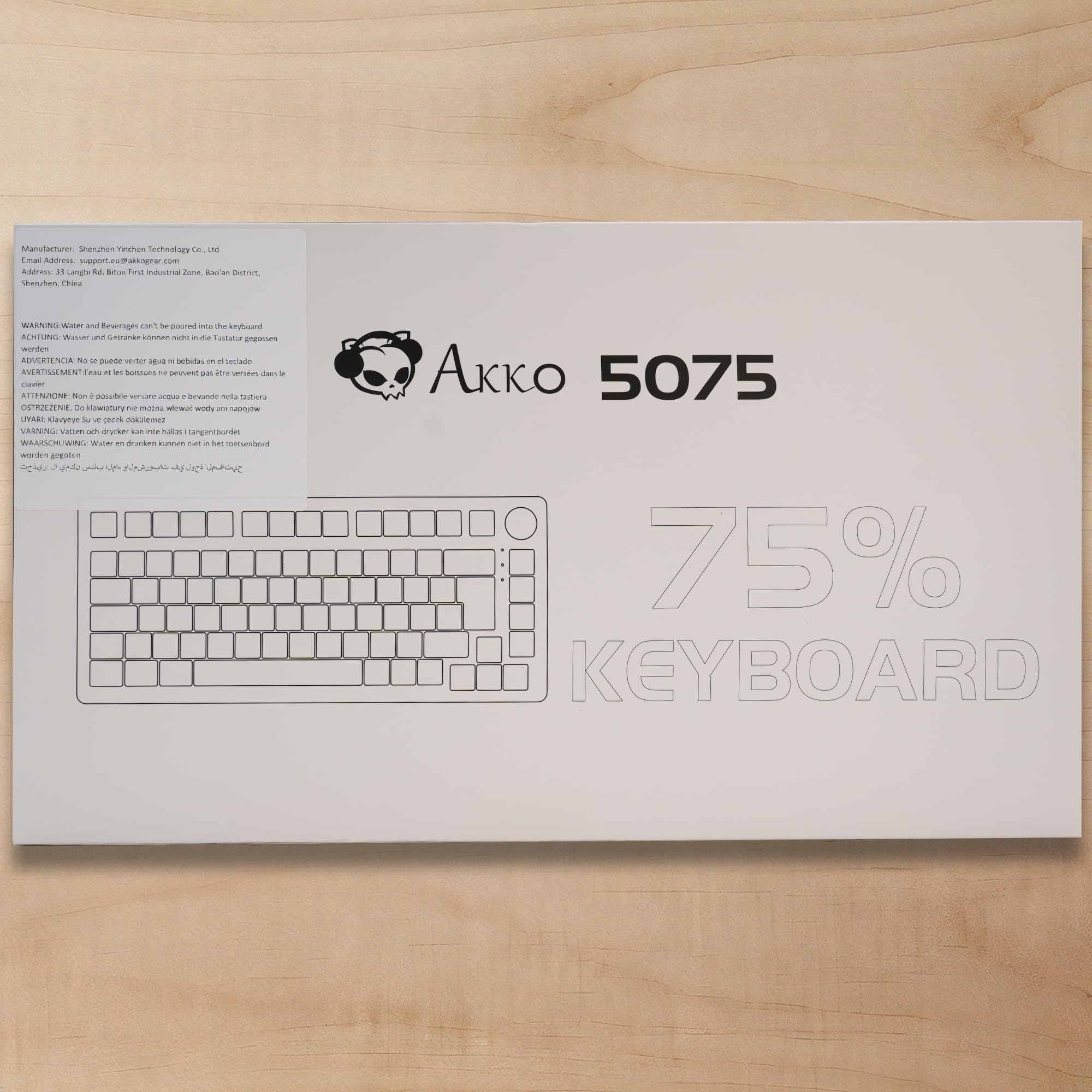 Akko 5075B Plus Wireless Mechanical Keyboard - 75% Gasket-Mounted Design, 3-Mode Connectivity (Bluetooth/2.4G/Wired), Hot-Swappable Linear Switches, Cherry PBT Keycaps, Rotary Knob - DE/UK Layout for Windows & Mac (Black & Silver) - Perfect for Gaming, Office Work & Typing Enthusiasts