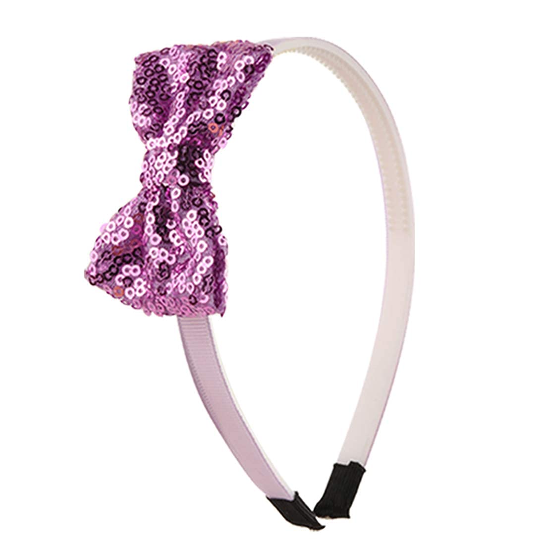 Shiny Sequins Glitter Bow Hair Band for Baby Girls, Kids, Teens & Toddlers - Pack of 6 Colorful Hair Accessories (Perfect for Birthday Parties, Holidays & Special Occasions)