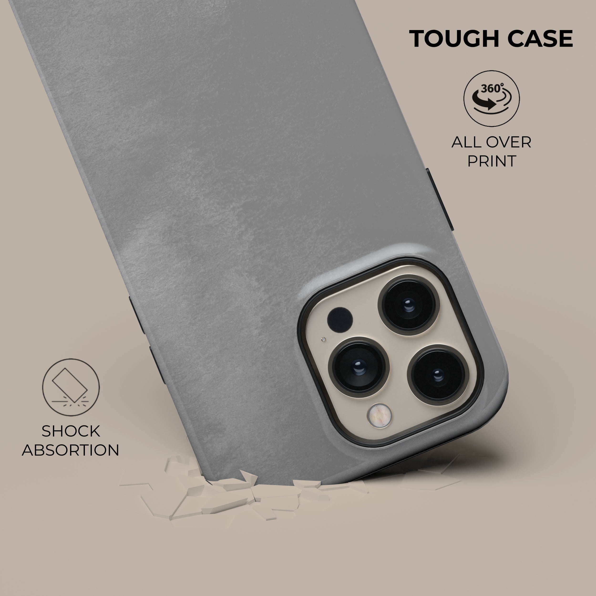Premium Light Grey Shockproof Phone Case - Slim & Durable Protective Cover for iPhone 15/14/13/12/11 Pro Max | Perfect for Everyday Use, Travel & Outdoor Activities