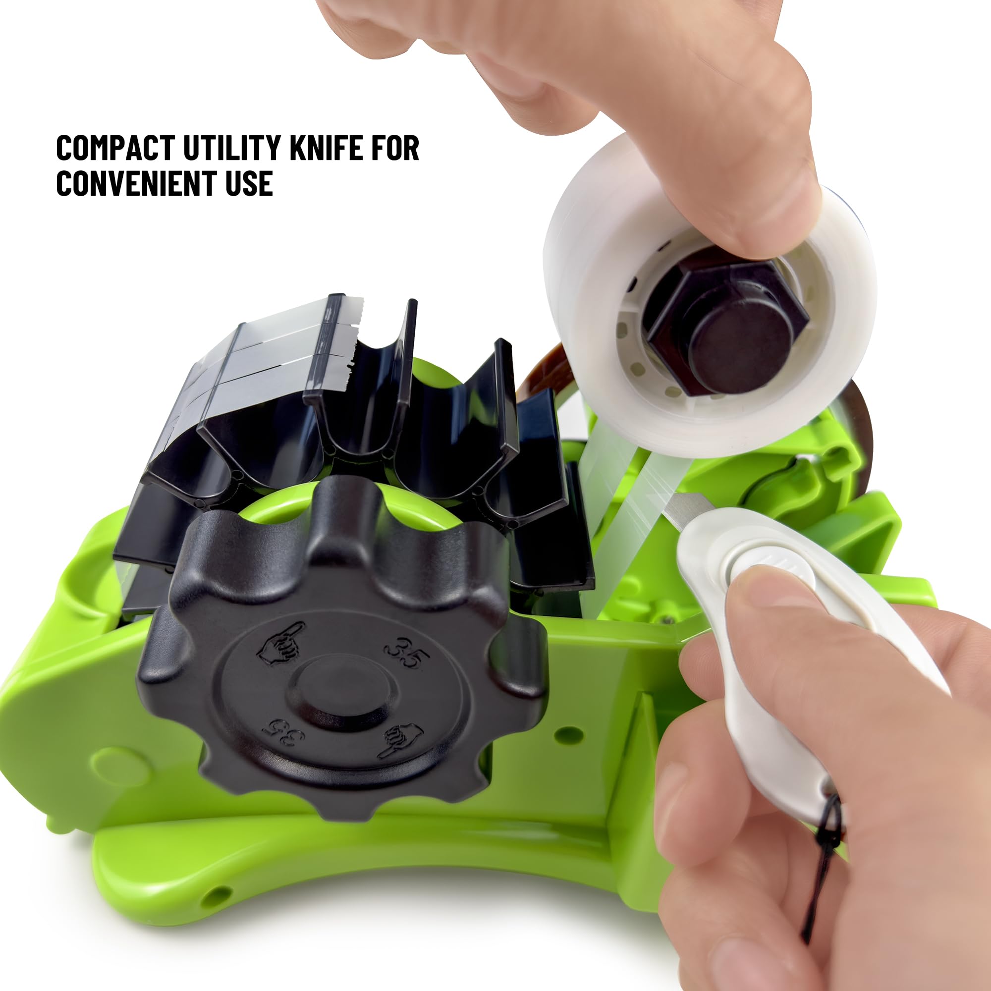 Green Heat Tape Dispenser - Multi-Roll Set with PreCut 1.4'' Pieces for Heat Press & Mug Press Machines, 1+3'' Core, Semi-Automatic with Compartment Slots - Perfect for T-Shirt Printing, Sublimation & Craft Projects