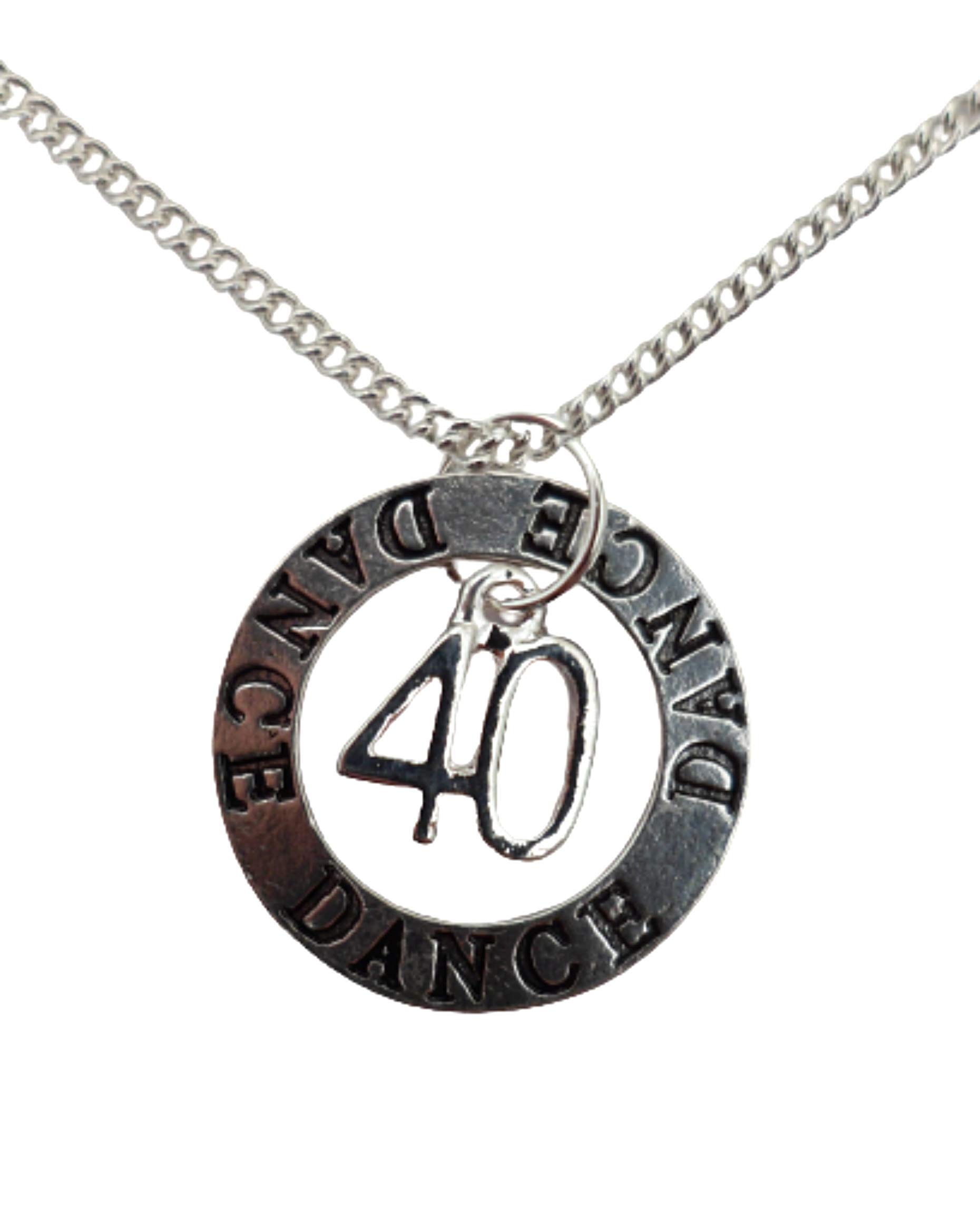 40th Birthday Silver Plated Necklace - Anniversary Gift for Dance Lovers