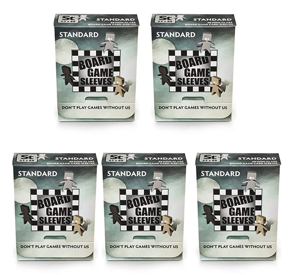 5 Packs Arcane Tinmen Non-Glare Board Game Card Sleeves - 50 Count Standard Size (250 Total) - Matte Finish Protection for MTG, Pokemon & Trading Cards - Perfect for Game Nights & Card Collectors