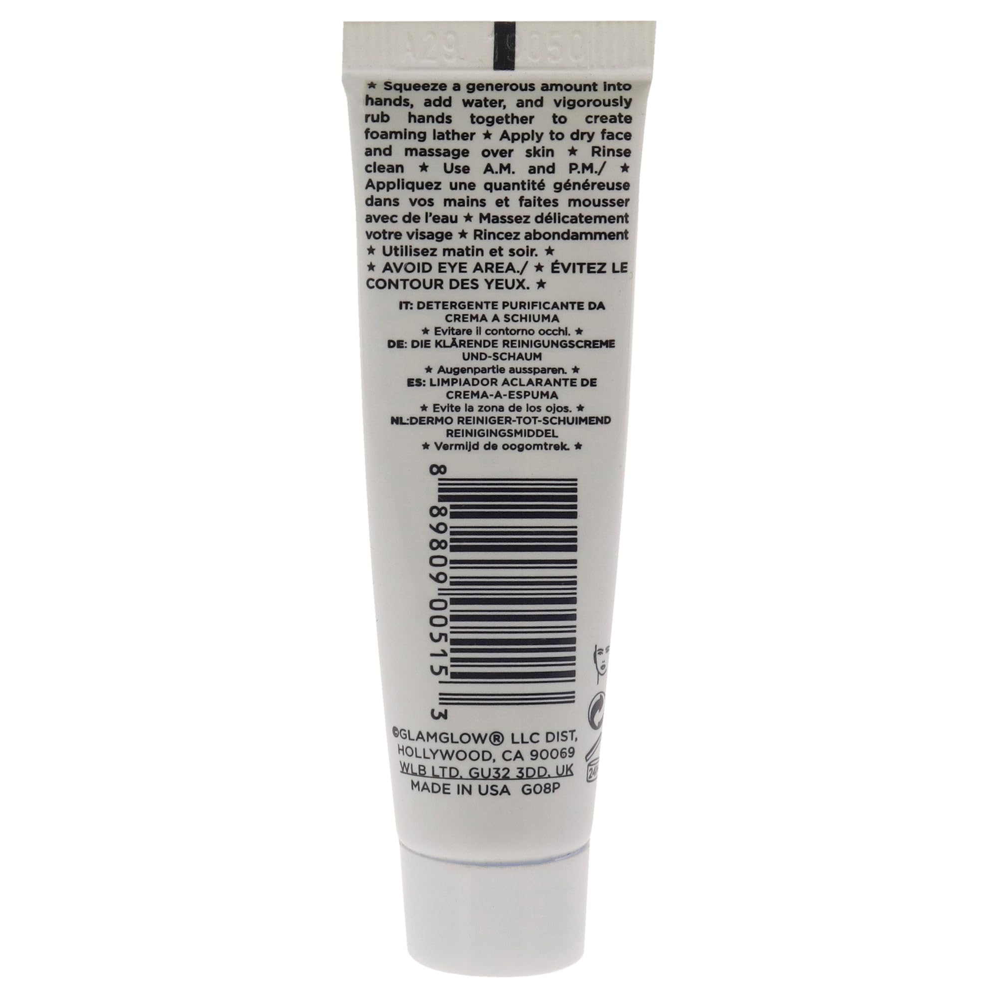 Glamglow Supercleanse Clearing Cream-to-Foam Cleanser | Deep Pore Face Treatment | Travel Size 15g | Includes Free Cosmetic Headband | Perfect for Skincare Routine & On-the-Go Travel