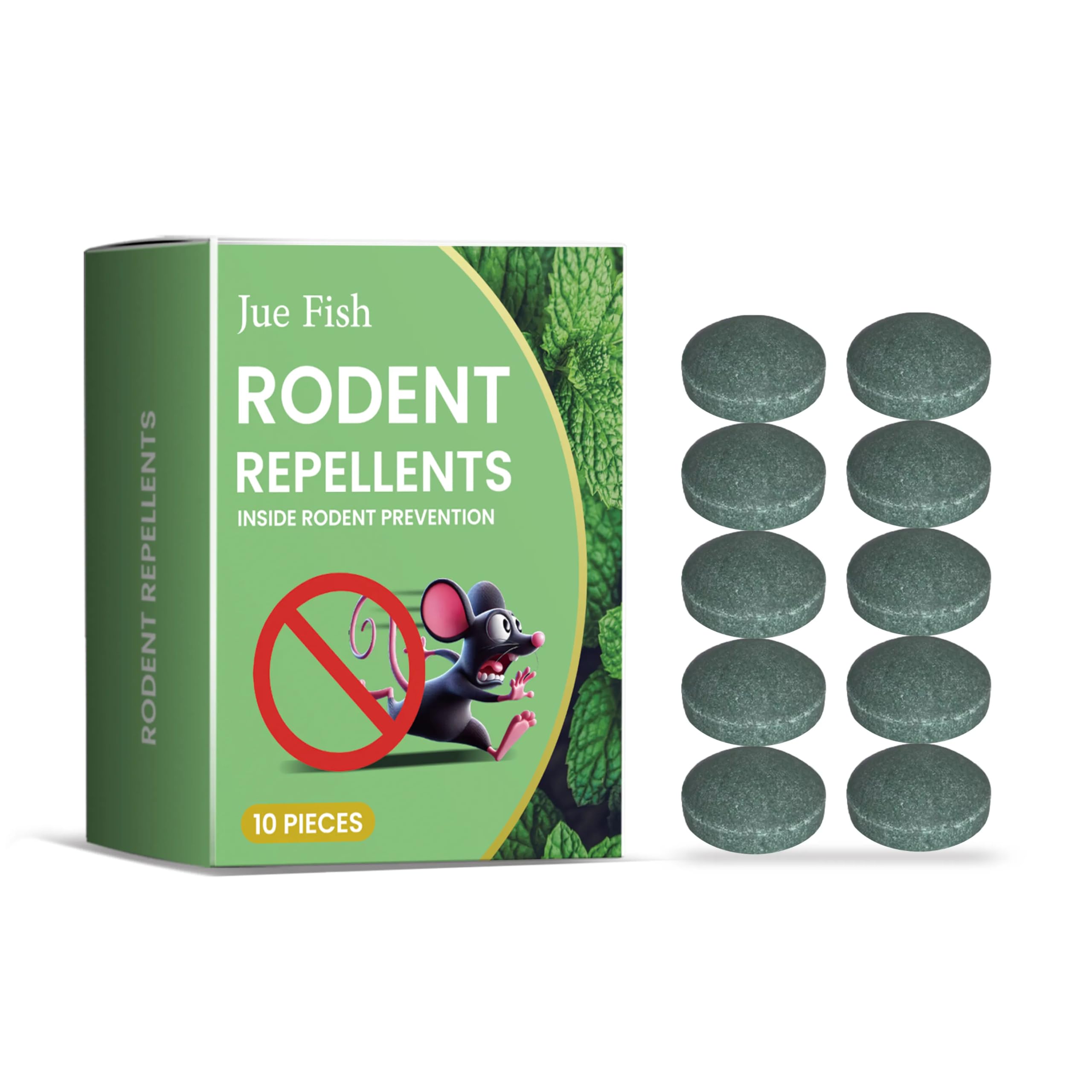 ZEVESTY 10-Pack Peppermint Oil Rodent Repellent Pills - Natural Mouse & Rat Deterrent for Home, Garage, Car - Safe Outdoor Pest Control Solution for Squirrels & Rodents | Use in Vehicles, Attics, Basements & Storage Areas