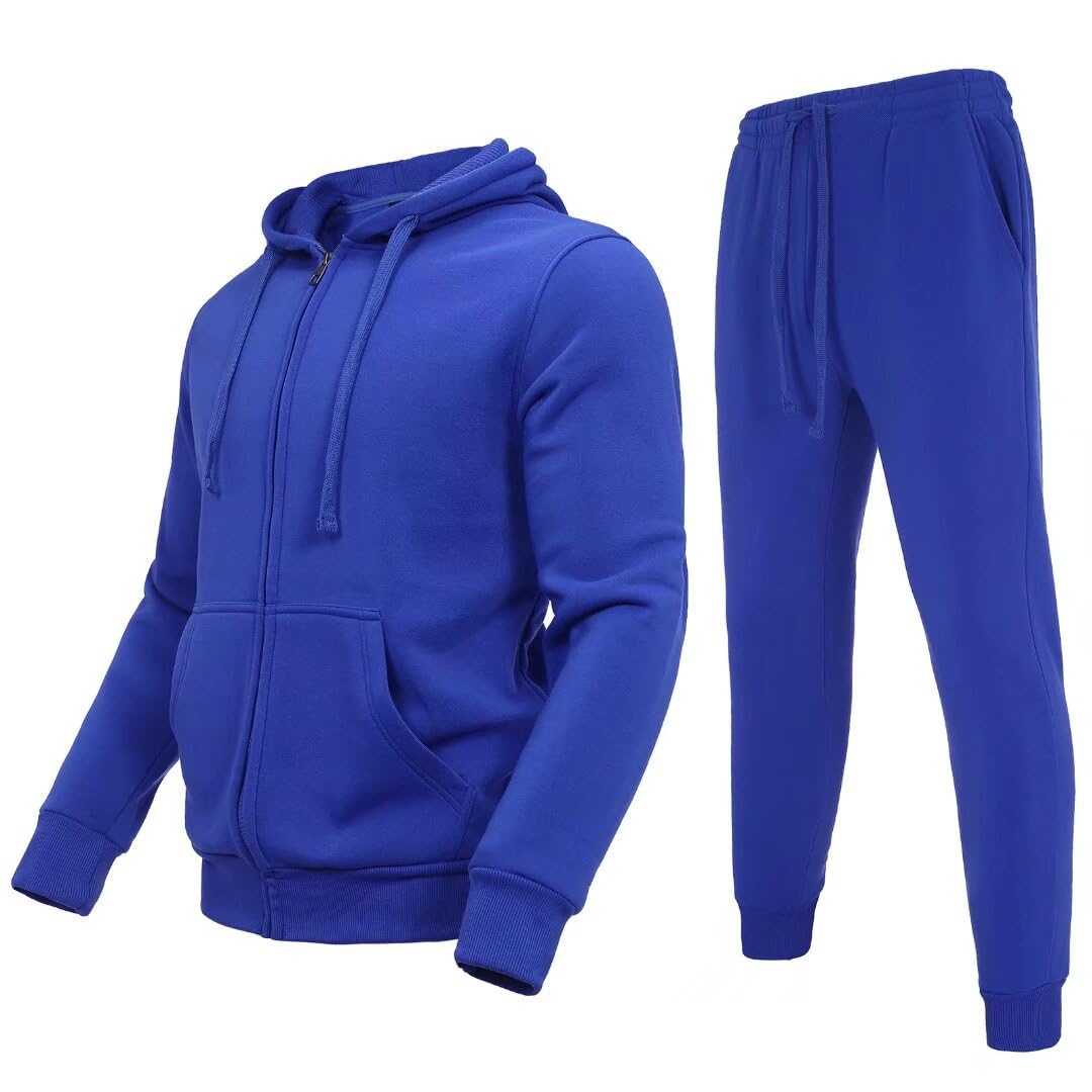 Zusmen Men's Tracksuit 2-Piece Outfit - Stylish Track Jacket & Pants for Casual Wear, Gym, and Outdoor Activities