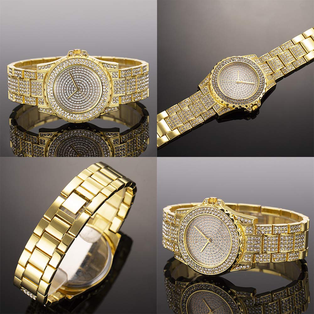 ManChDa Diamond Watch for Women - Iced Out Luxury Watch with Bling Rhinestones, Elegant & Stylish - Perfect for Parties, Weddings & Special Occasions
