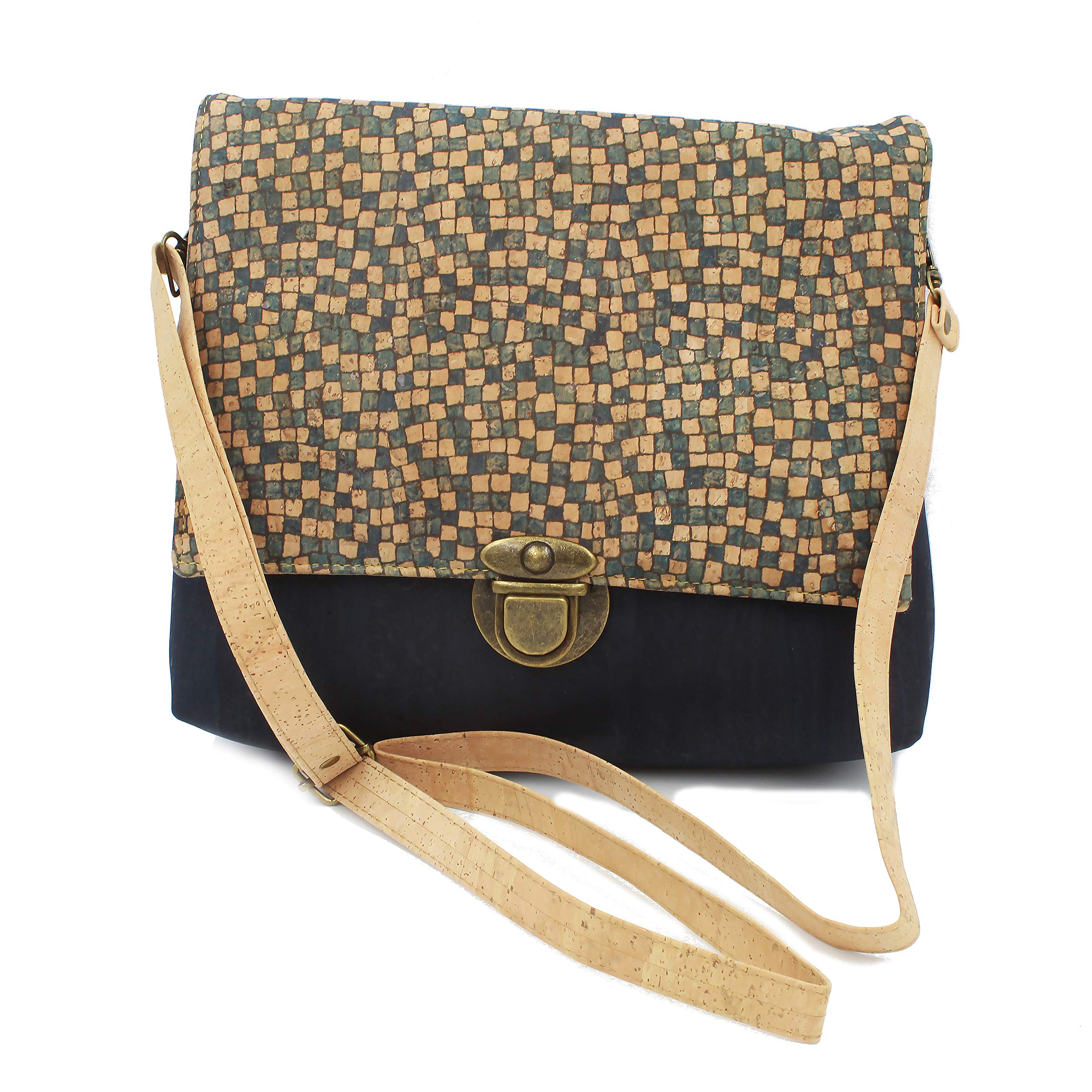 100% Natural Portuguese Cork Vegan Shoulder Bag - Handmade in Portugal - Eco-Friendly Women's Purse for Work, Travel & Everyday Use