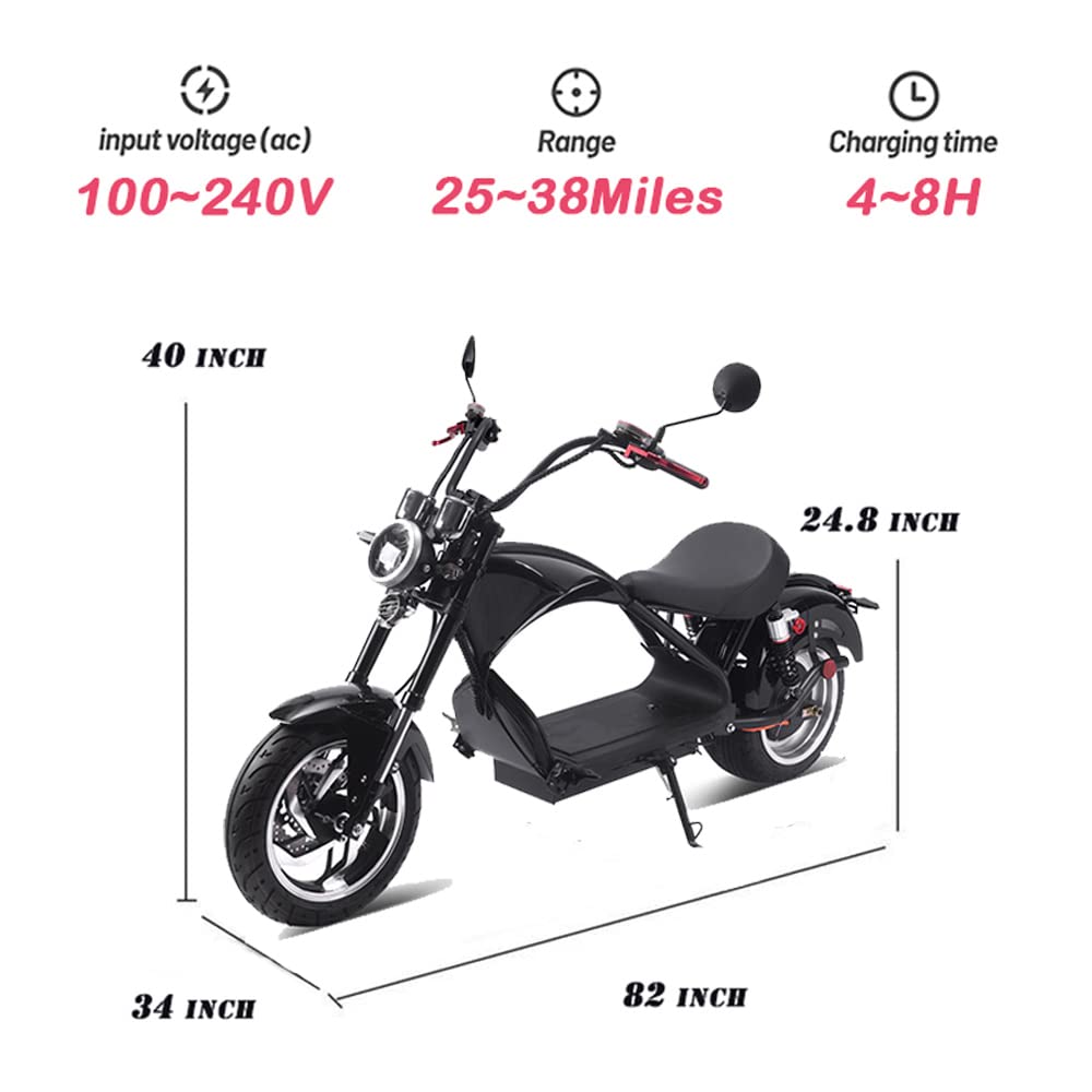 TOXOZERS 2500W Fat Tire Electric Scooter for Adults - High Speed 37mph Citycoco Chopper Scooter with Seat, Turn Signals & Mirrors - Perfect for Urban Commuting & Off-Road Adventures