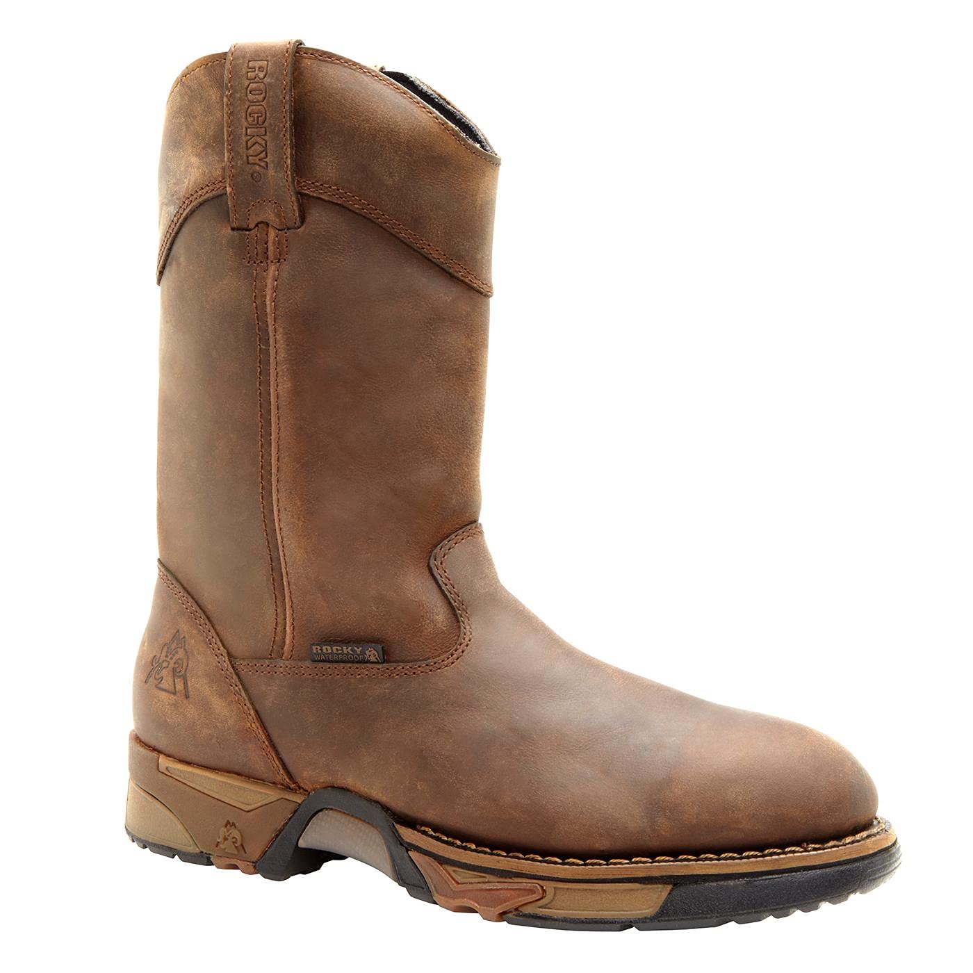 ROCKY Aztec Waterproof Wellington Work Boots for Men - Slip Resistant, Steel Toe, Insulated - Ideal for Construction, Farming & Outdoor Work