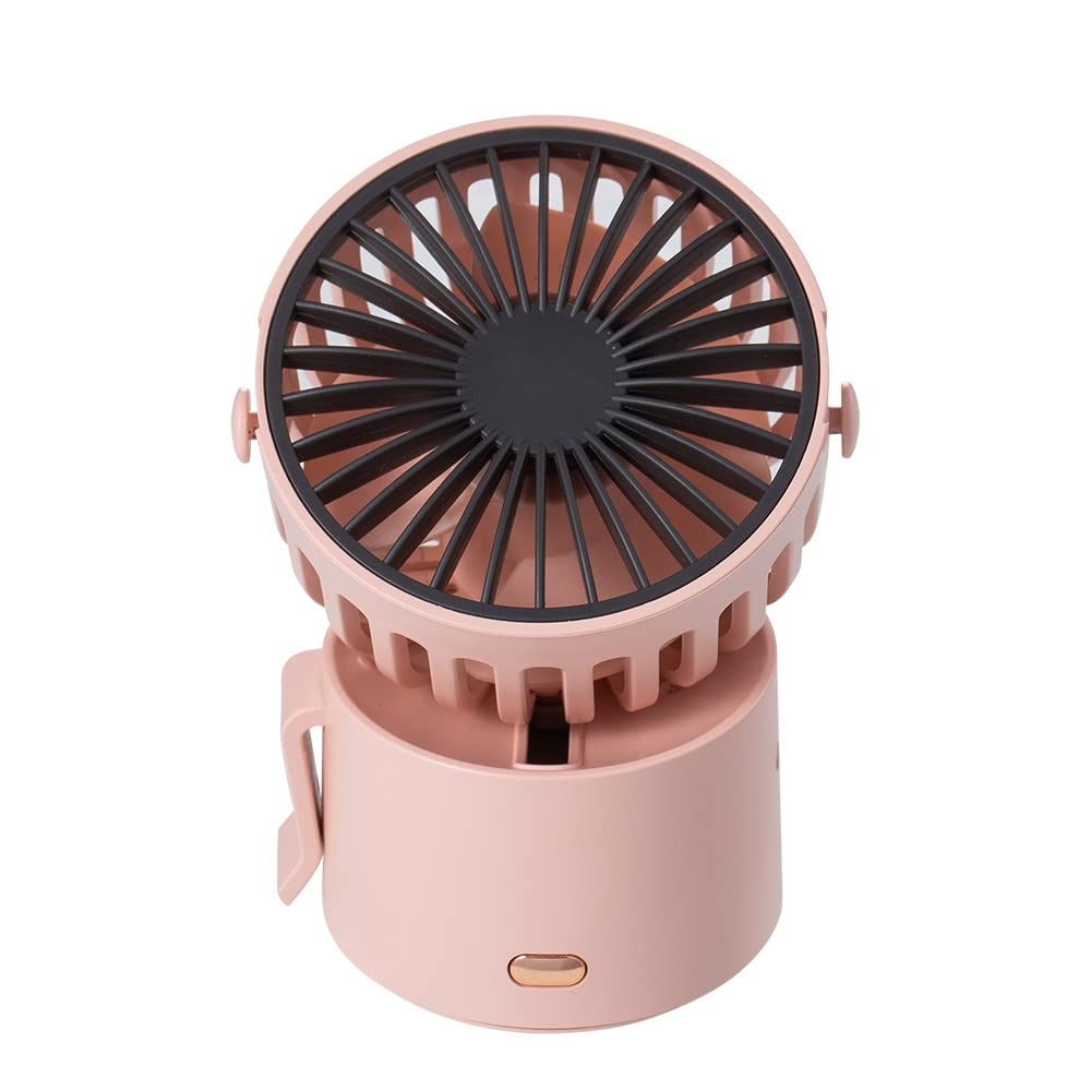 ZYEPE Mini USB Rechargeable Handheld Fan - Portable Cooling Fan for Travel, Office, Shopping & Outdoor Activities - Pink Personal Desk Fan with 3 Speeds - Perfect for Summer, Camping & Beach Use
