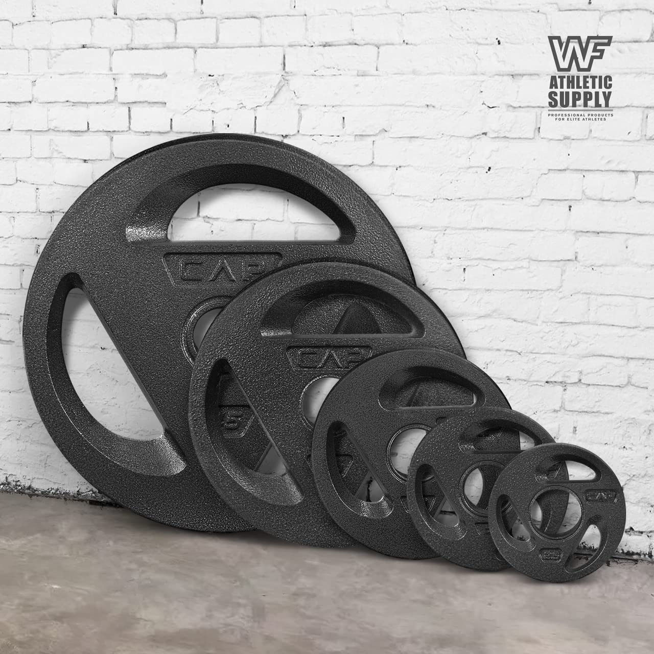 CAPHAUS Olympic Grip Weight Plates - 2-Inch Diameter Collar, 3-Hole Design for Comfortable Lifting - Perfect for Home Gym, CrossFit & Strength Training