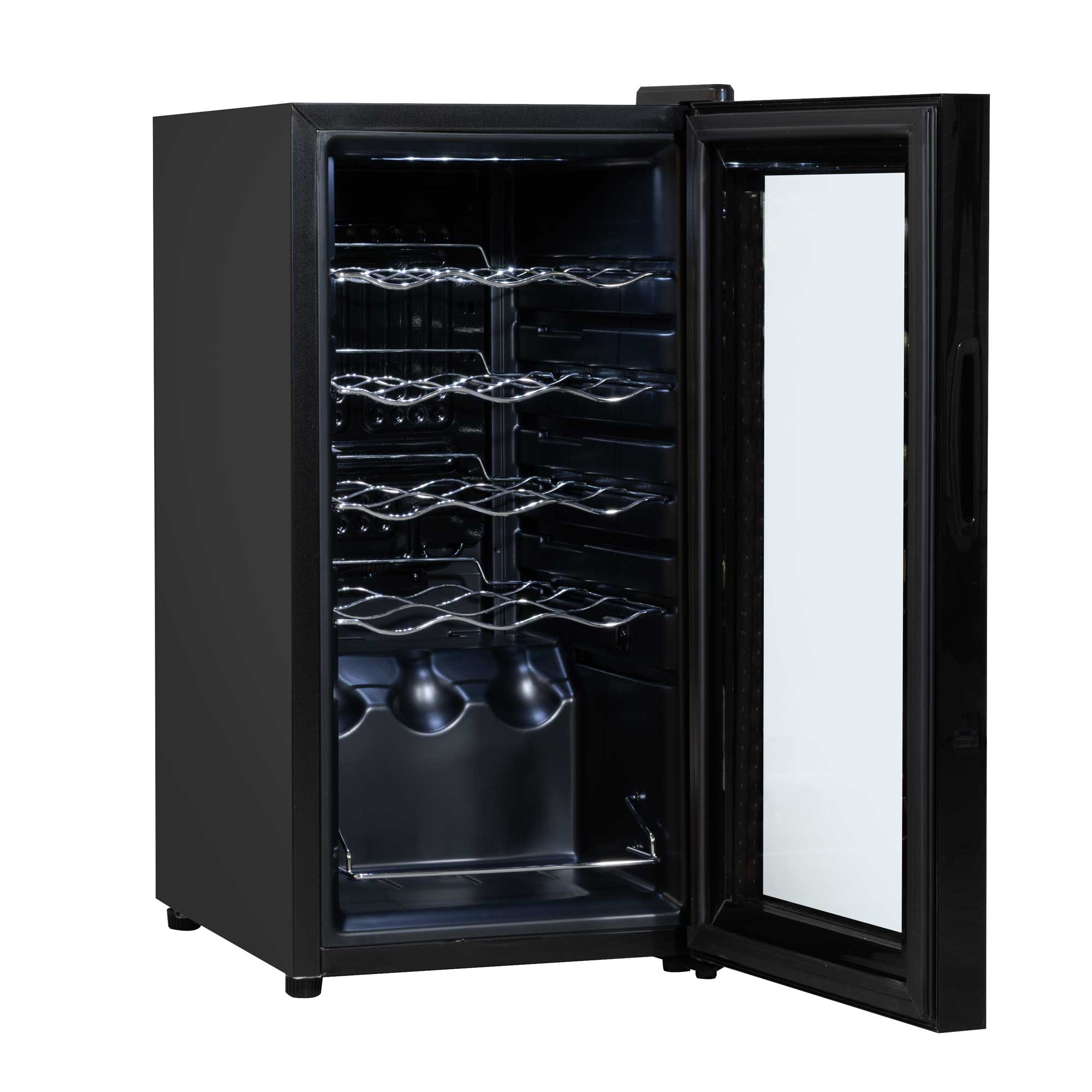 Baridi 15 Bottle Wine Fridge with Touch Controls & LED Light - Compact Black Wine Cooler for Home, Office, or Restaurant - Perfect for Red, White, and Sparkling Wine Storage