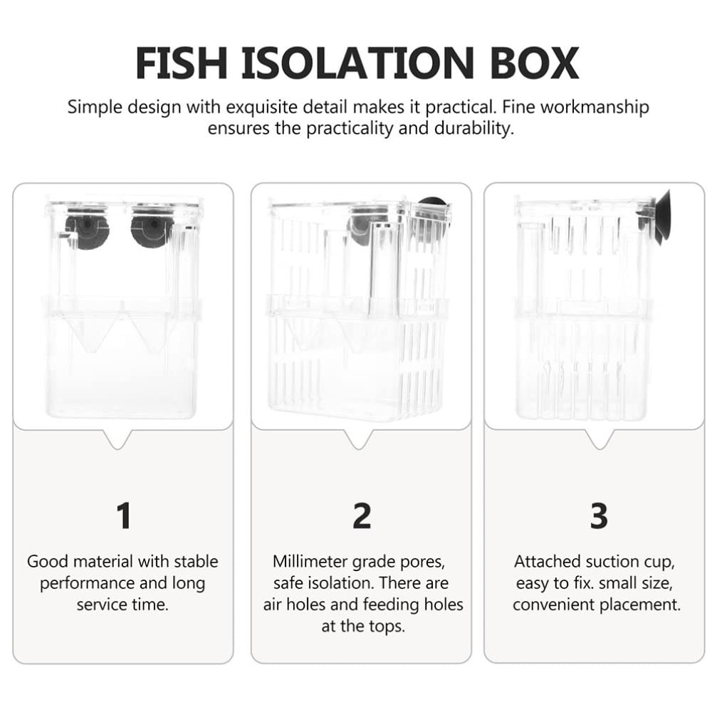 4Pcs Acrylic Aquarium Fish Breeding Box - Transparent Fish Incubator for Livebearers & Egg Layers, Perfect for Guppy, Betta, Shrimp Tank Isolation and Fry Protection (Aquarium Supplies) - Ideal for Breeding, Quarantine, and Hospital Tanks