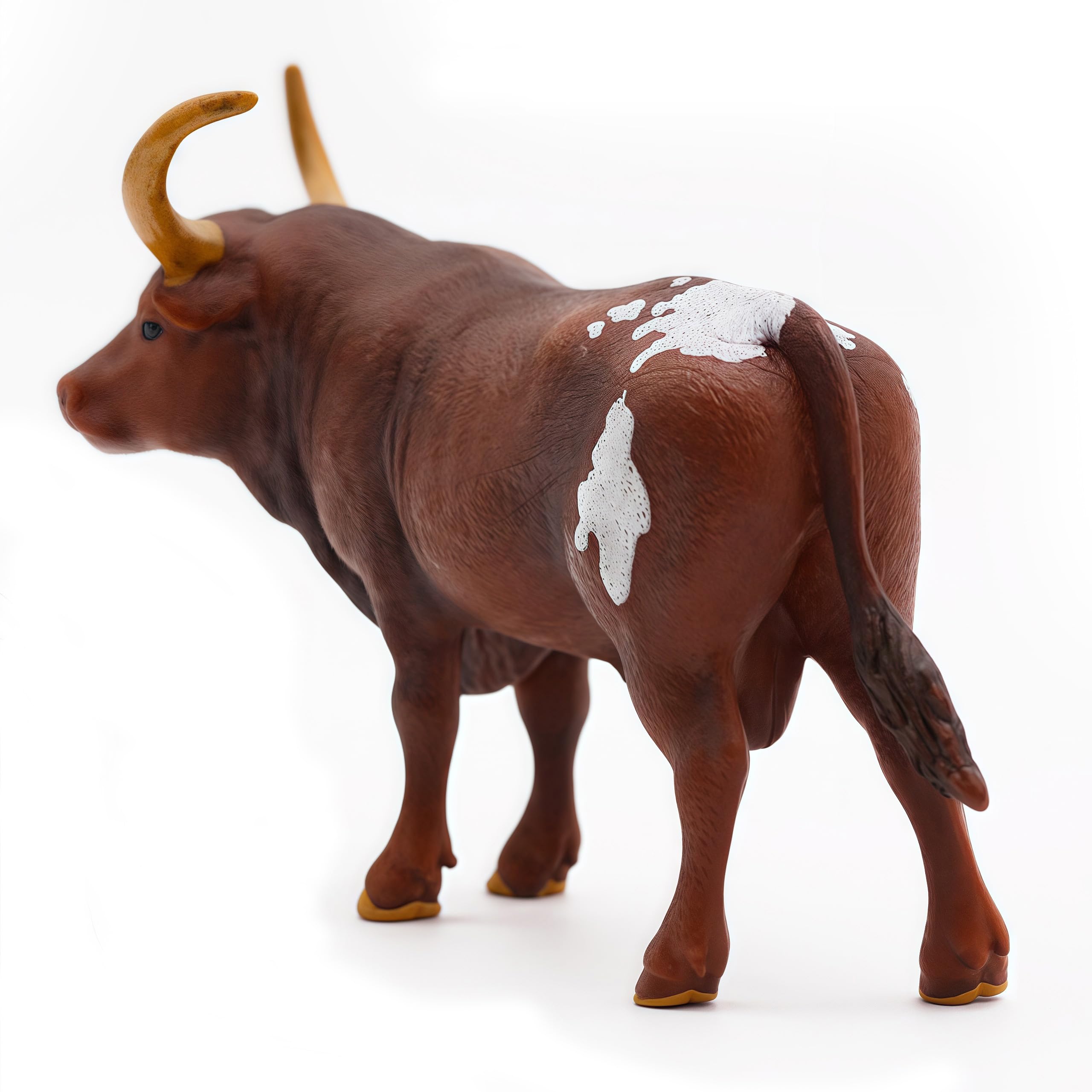 Gemini & Genius Realistic Farm Animal Toys - 6 Inch Hand-Painted Longhorn Cow Action Figure, Durable Farm Toys for Kids, Perfect Gift for Boys & Girls | Great for Playtime, Educational Learning & Farm-Themed Collections
