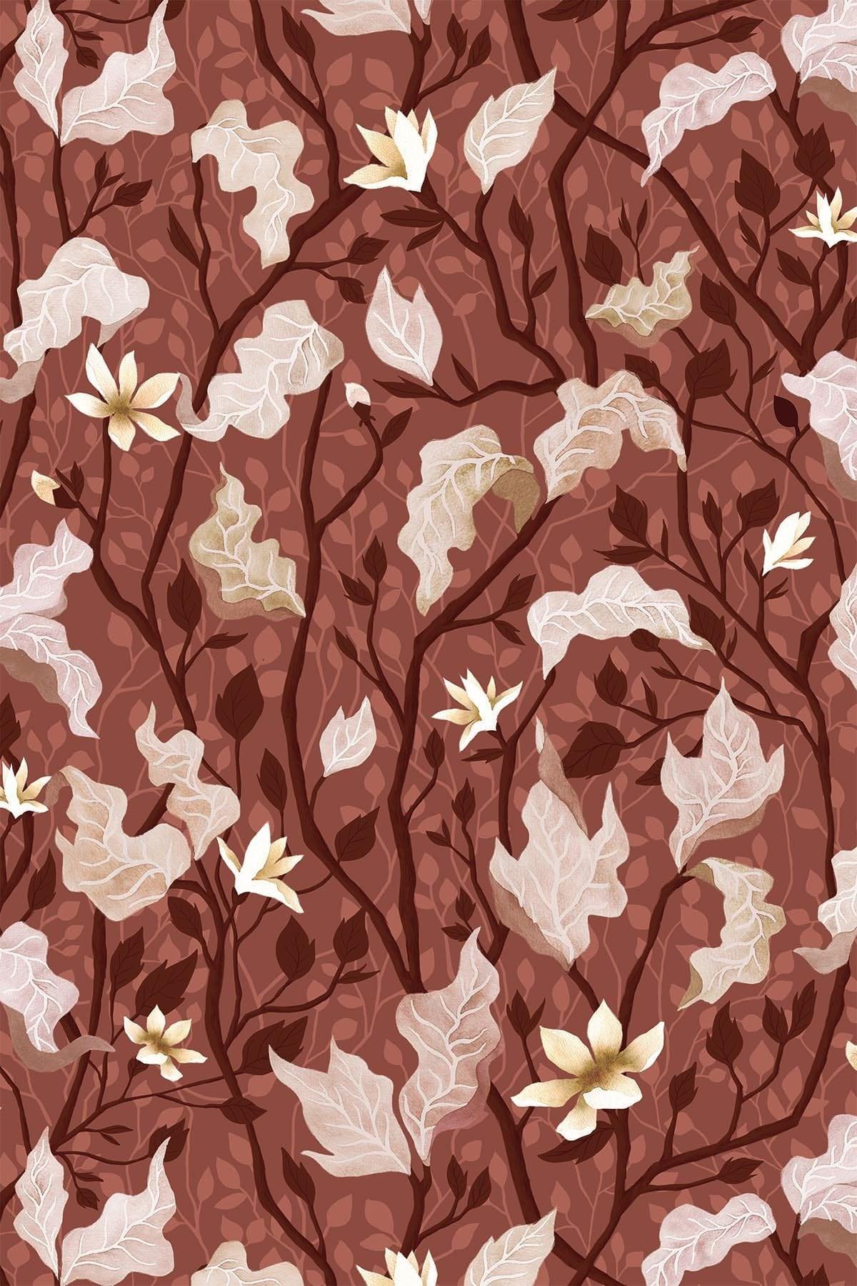 Forest Fauna Marsala Red Scarf - Elegant & Soft Women's Winter Accessory for Outdoors, Travel & Holiday Outfits