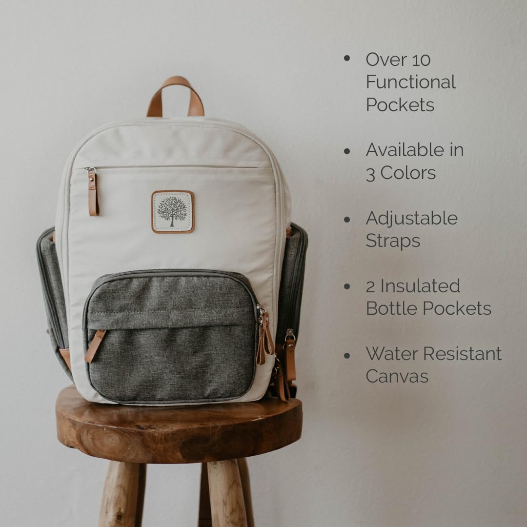 Parker Baby Diaper Backpack - Large Waterproof Diaper Bag with Insulated Pockets & Changing Pad | Perfect for Travel, Daycare & On-the-Go Parents
