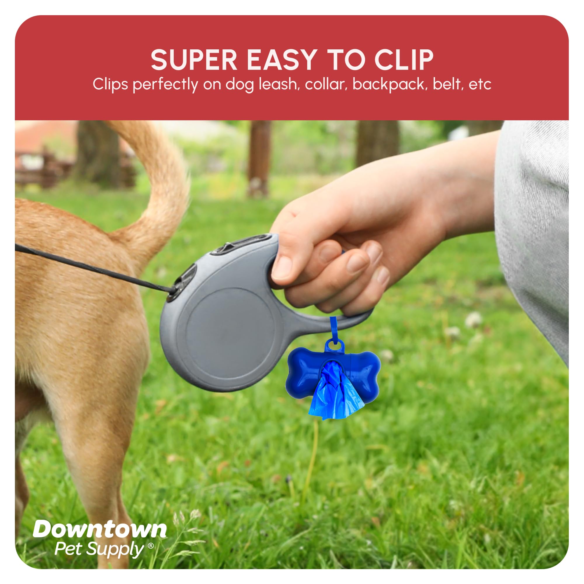 Downtown Pet Supply Dog Waste Bags - 1000 Count Rainbow Poop Bags with 2 Leash Dispensers | Leak-Proof, Unscented Dog Poop Bags for Easy Cleanup During Walks, Hikes & Park Visits