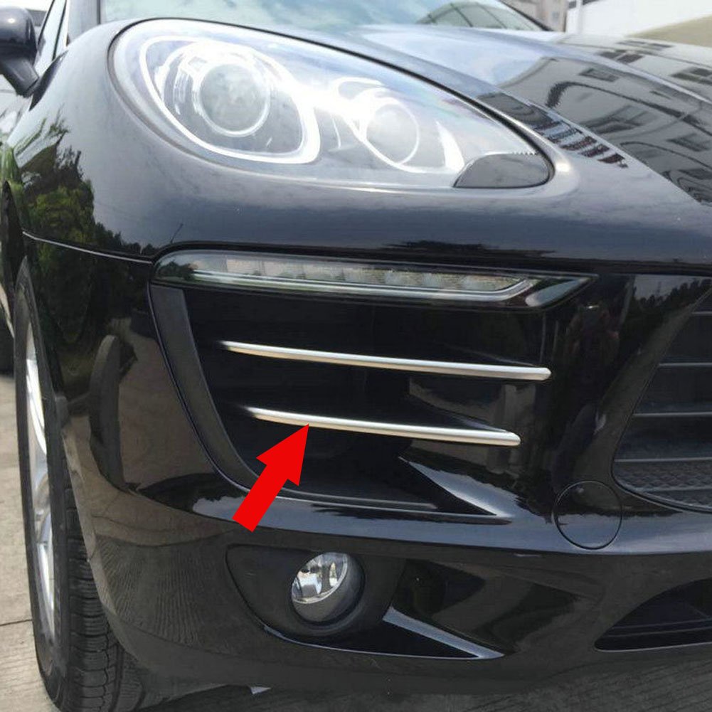 Porsche Macan 2014-2017 Matte Black Stainless Steel SUV Grille Cover - Upgrade Your Car's Front Grill for Enhanced Style & Protection