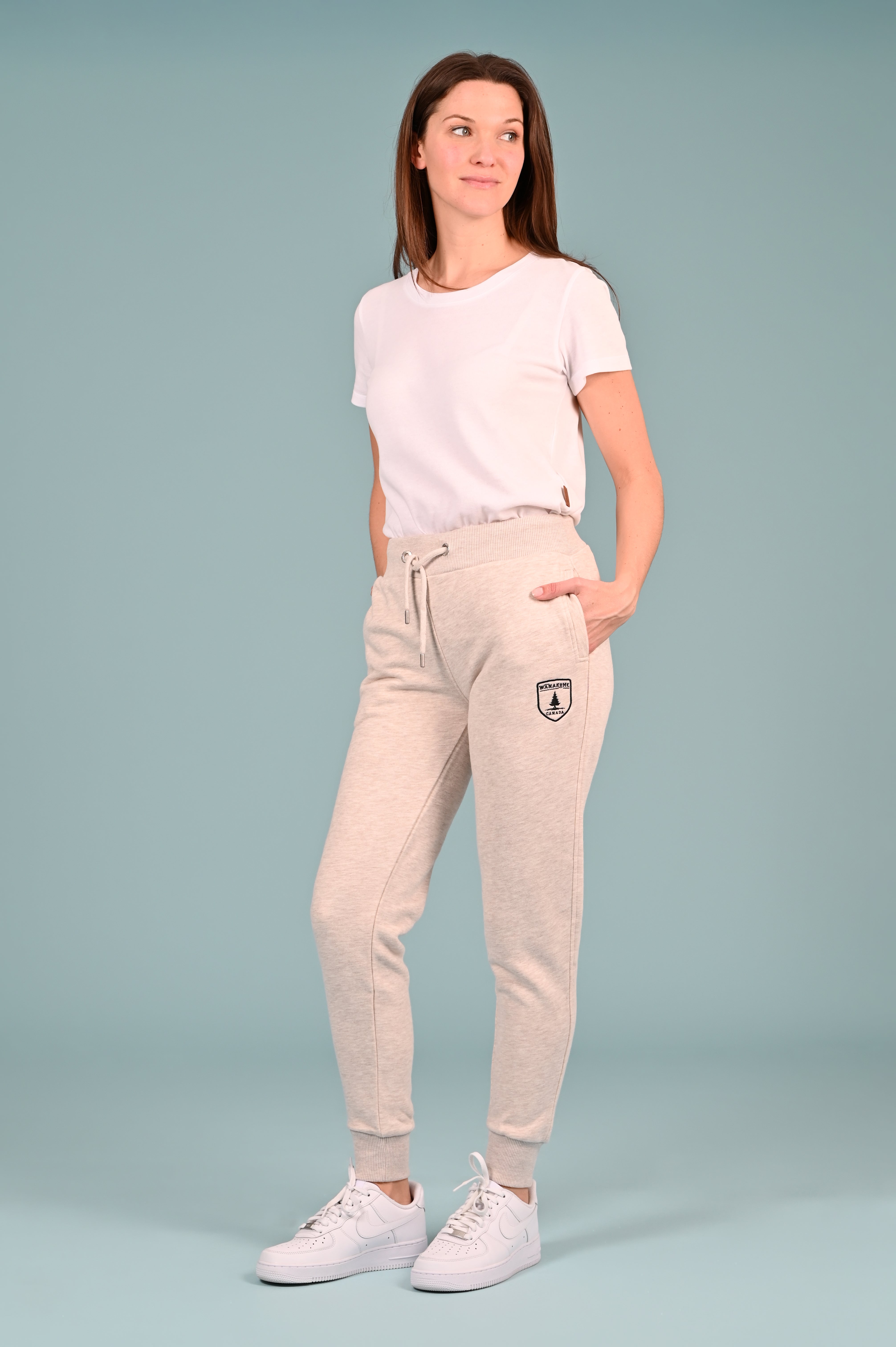 Adley Heather Oatmeal Jogger Pants for Women - Soft Comfortable Lounge & Athletic Wear - Perfect for Yoga, Running, and Casual Outfits