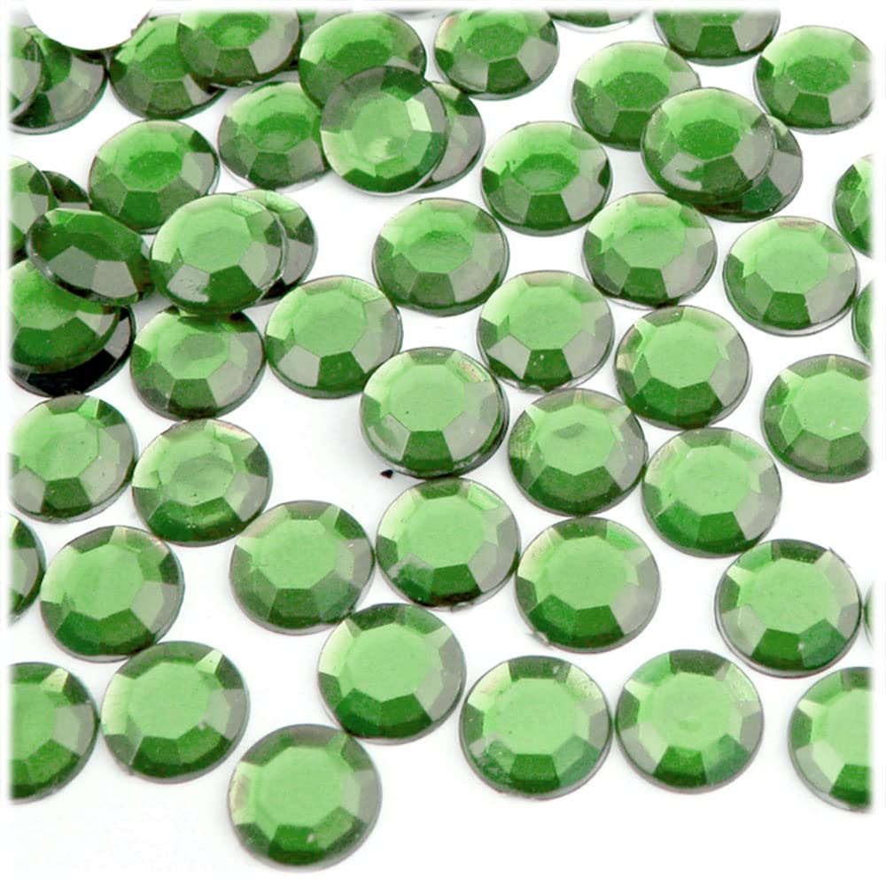 144pc 12mm Olive Green Rhinestones Flatback for DIY Crafts, Jewelry Making, Nail Art, and Scrapbooking - The Crafts Outlet