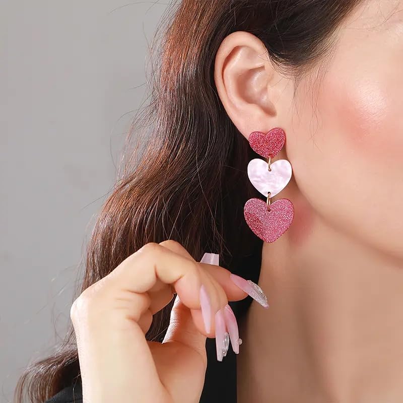 Shining Diva Fashion Latest Stylish Western Earrings for Women & Girls - Trendy Pink Boho Earrings (15843er) | Perfect for Parties, Weddings & Everyday Wear