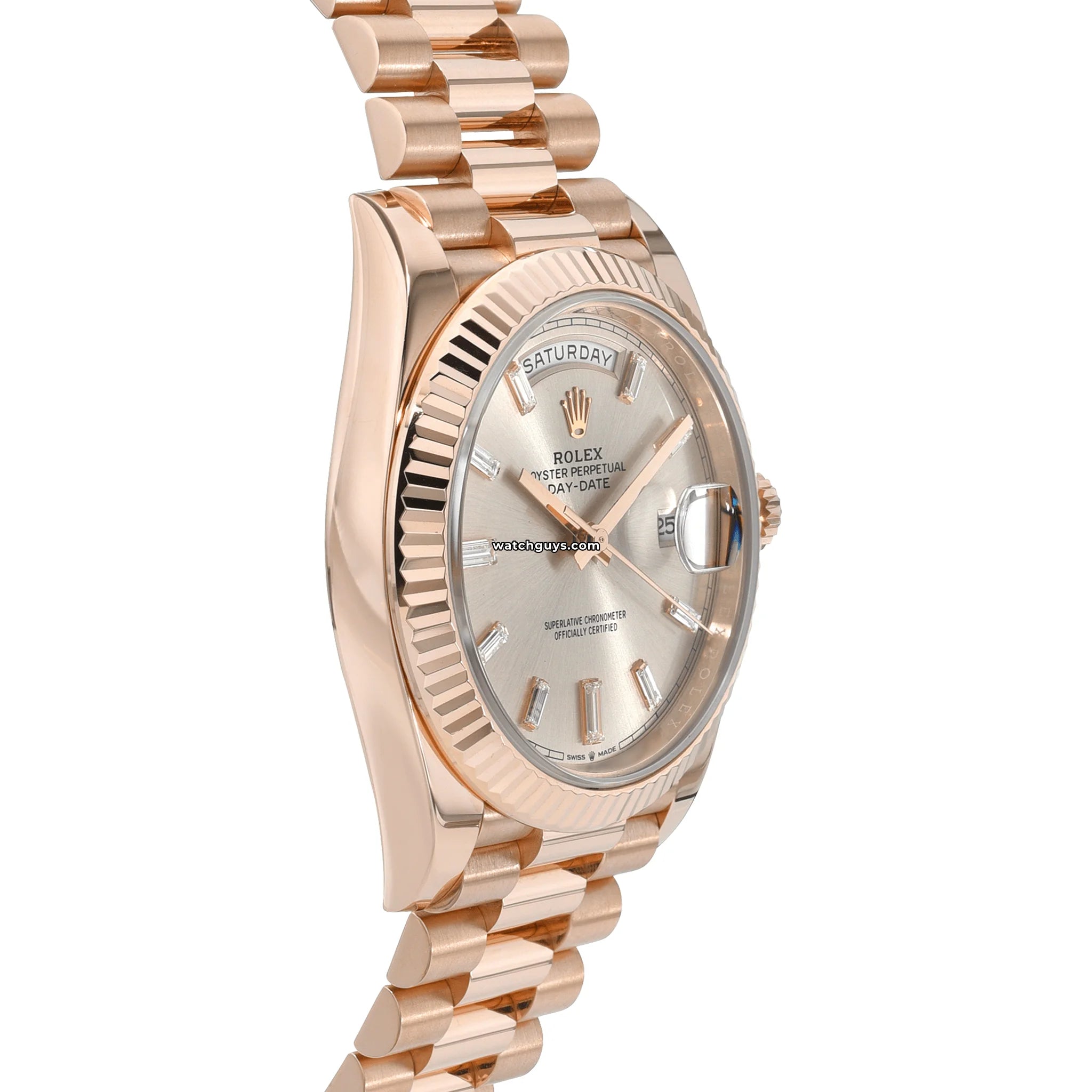 Rolex Day Date 228235 18K Rose Gold Sundust Diamond Dial Men's Watch - Luxury Timepiece for Business & Formal Occasions