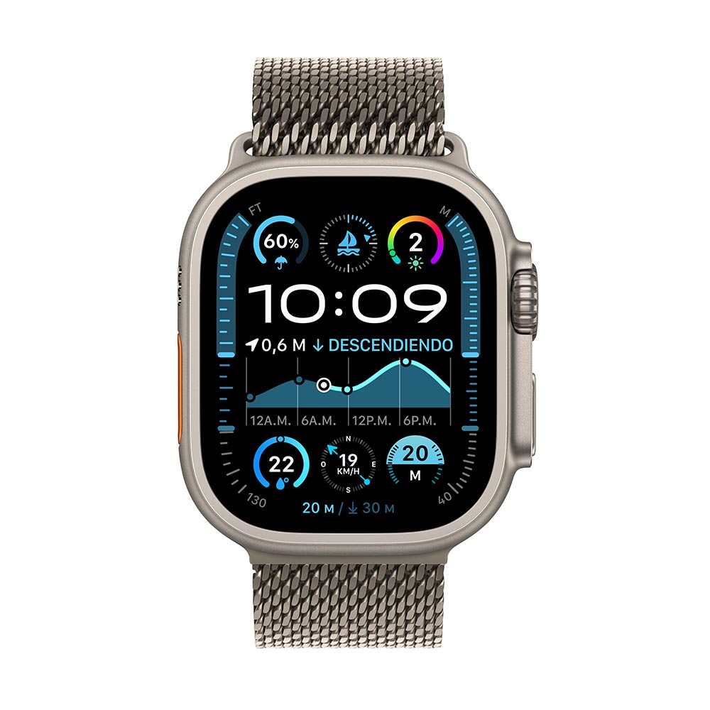 Apple Watch Ultra 2 GPS + Cellular 49mm Titanium Case with Natural Titanium Milanese Loop Band - Perfect for Fitness Tracking, Outdoor Adventures & Everyday Smartwatch Use