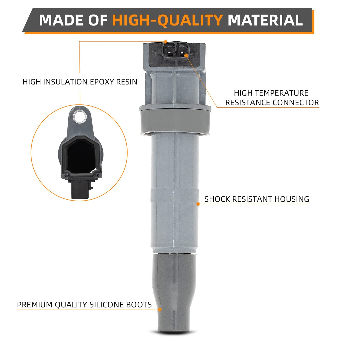High-Quality Ignition Coil Replacement for Hyundai Azera, Kia Cadenza, Santa Fe, Sonata, Veracruz, Sorento & More - Compatible with L4 V6 Engines - Perfect for DIY Auto Repair & Engine Performance Enhancement