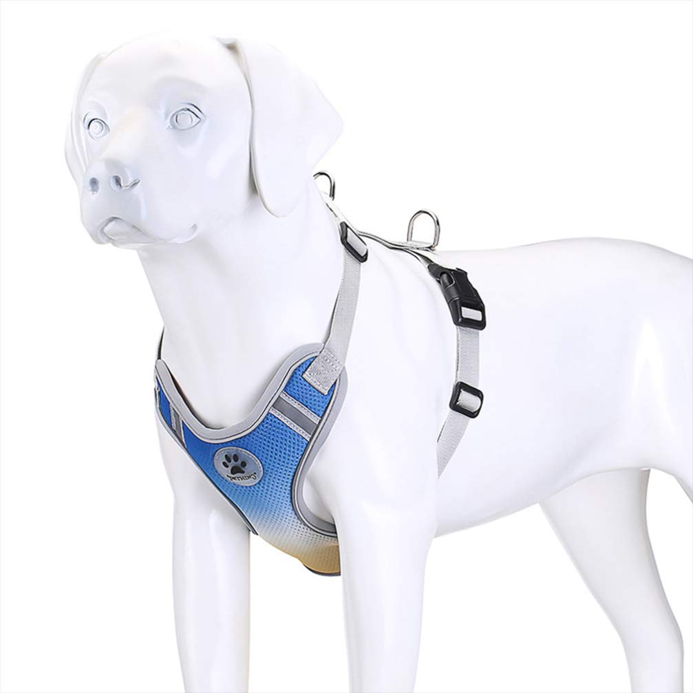 **POPETPOP Small Reflective Dog Harness - Adjustable & Comfortable Pet Vest for Running, Walking & Cooling - Perfect for Outdoor Adventures & Nighttime Safety**
