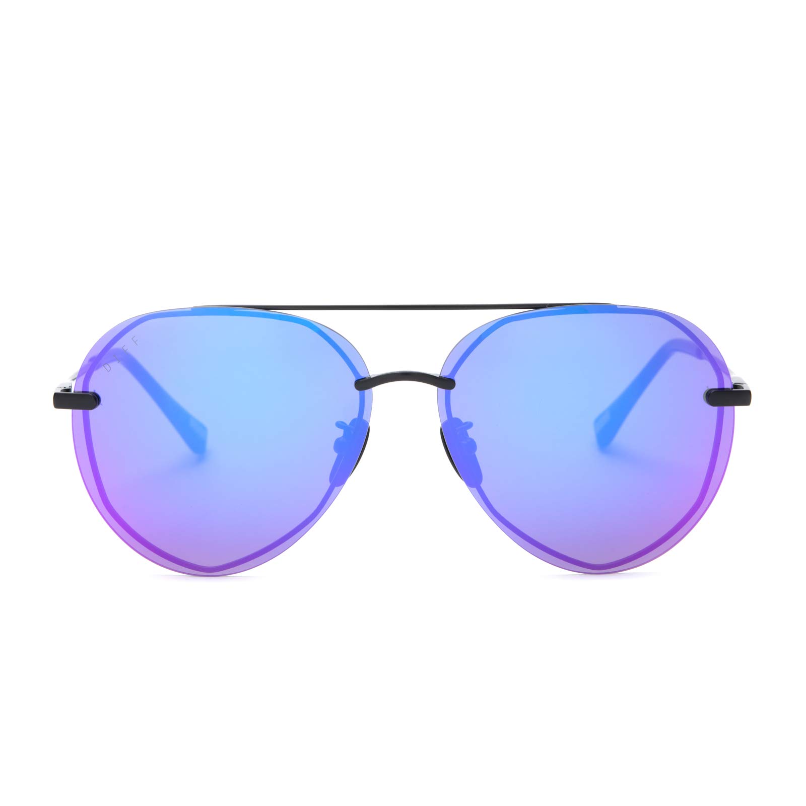 DIFF Lenox Designer Oversized Aviator Sunglasses for Women - UV400 Protection, Stainless Steel Frames - Perfect for Driving, Beach & Outdoor Activities