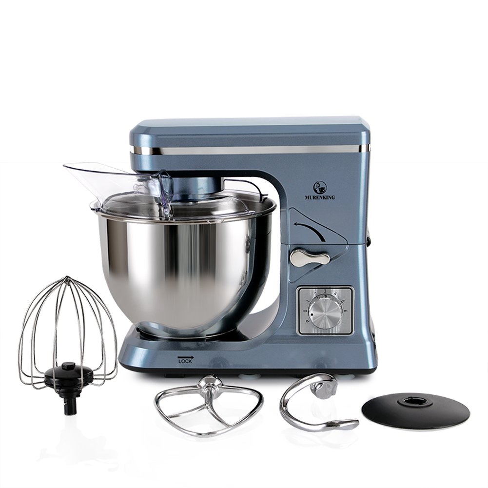 5.3-QT 500W Stand Mixer with 6+ Speeds & Tilt-Head - Electric Kitchen Mixer for Baking, Dough, Cookies & More - Includes Accessories (Gray Blue) - Perfect for Home Bakers & Professional Chefs