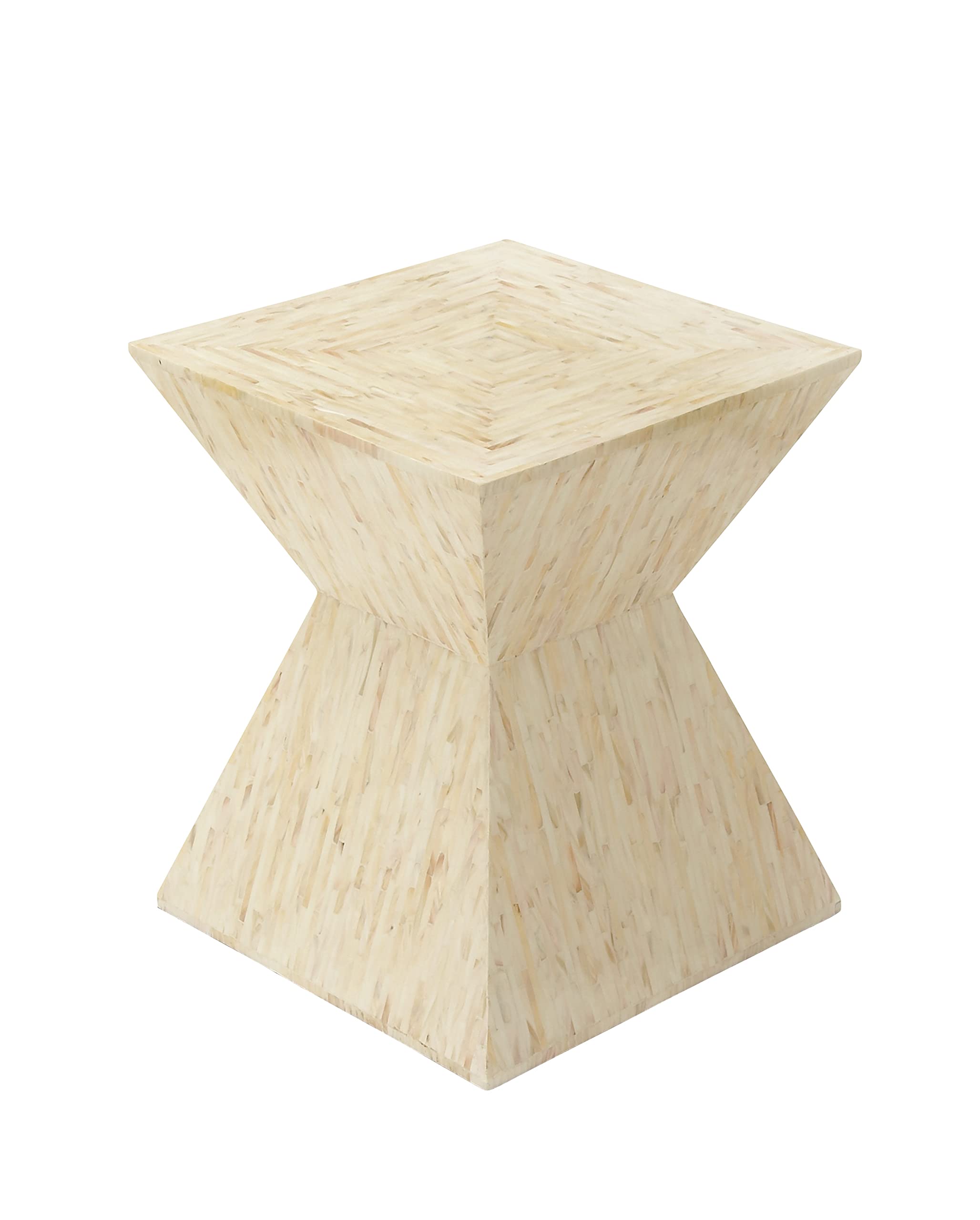 Deco 79 Handmade Mother of Pearl Shell Hourglass Shaped Accent Table - 16