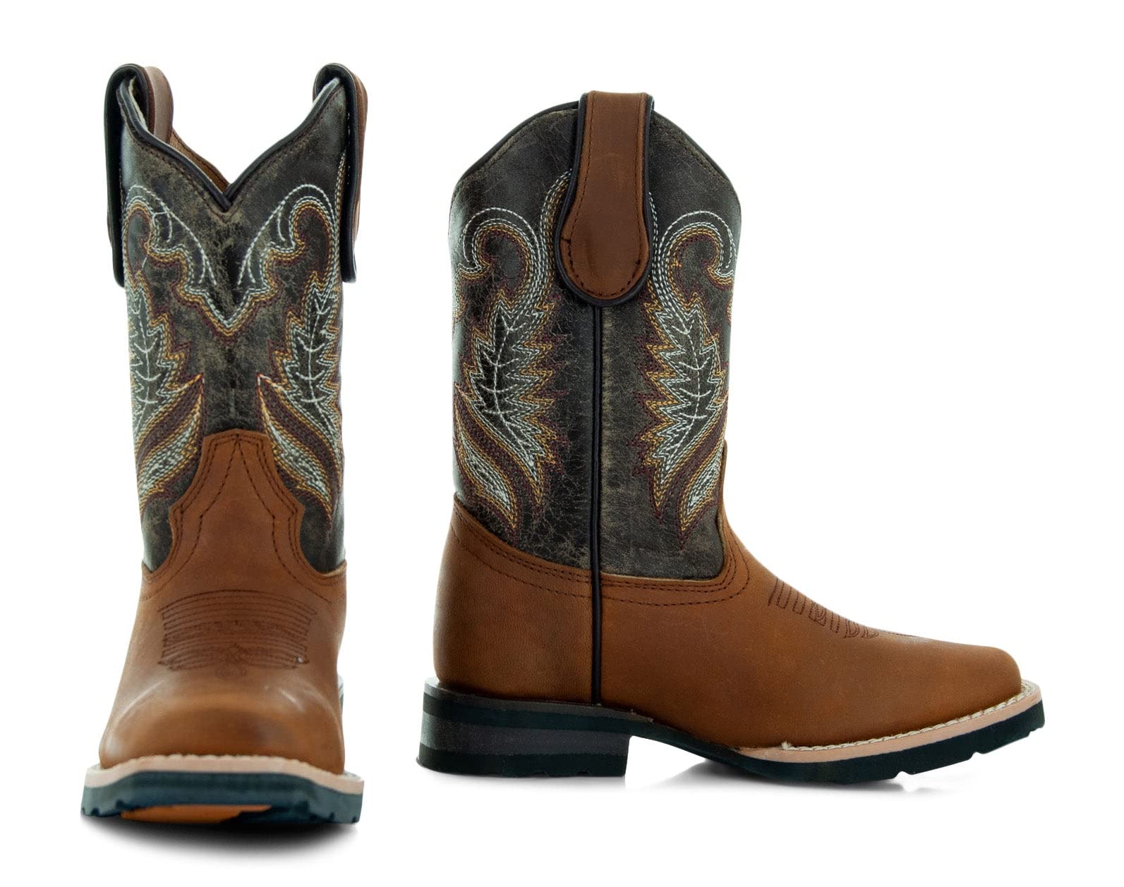 Soto Boots K4003 Genuine Leather Kids Cowboy Boots - Square Toe Western Boots for Toddlers & Children (Miel) | Perfect for Rodeo, Country Dance & Outdoor Play