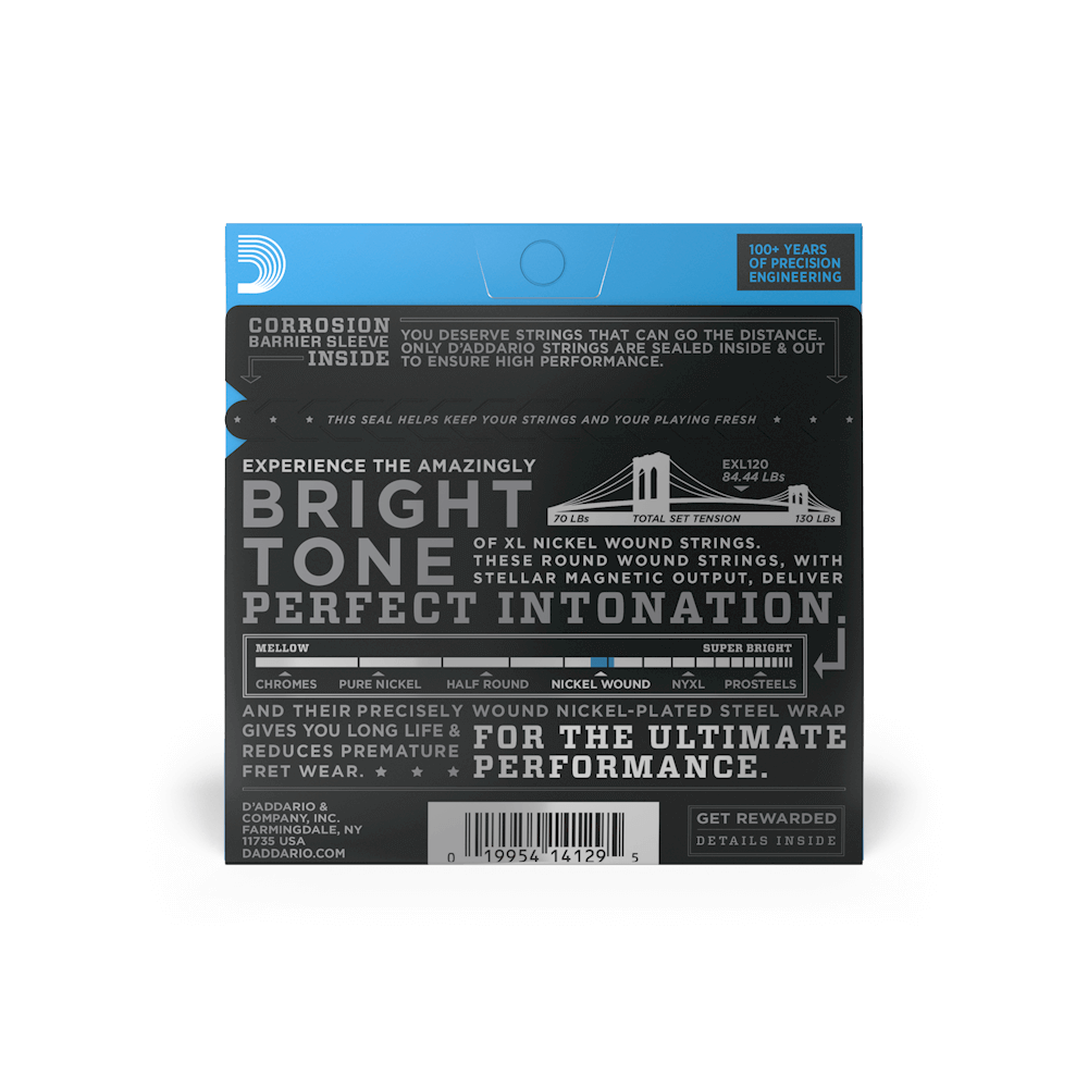 D'Addario EXL120 Nickel Wound Electric Guitar Strings - Super Light Gauge (09-42) for Smooth Playability & Bright Tone | Perfect for Rock, Blues & Practice Sessions